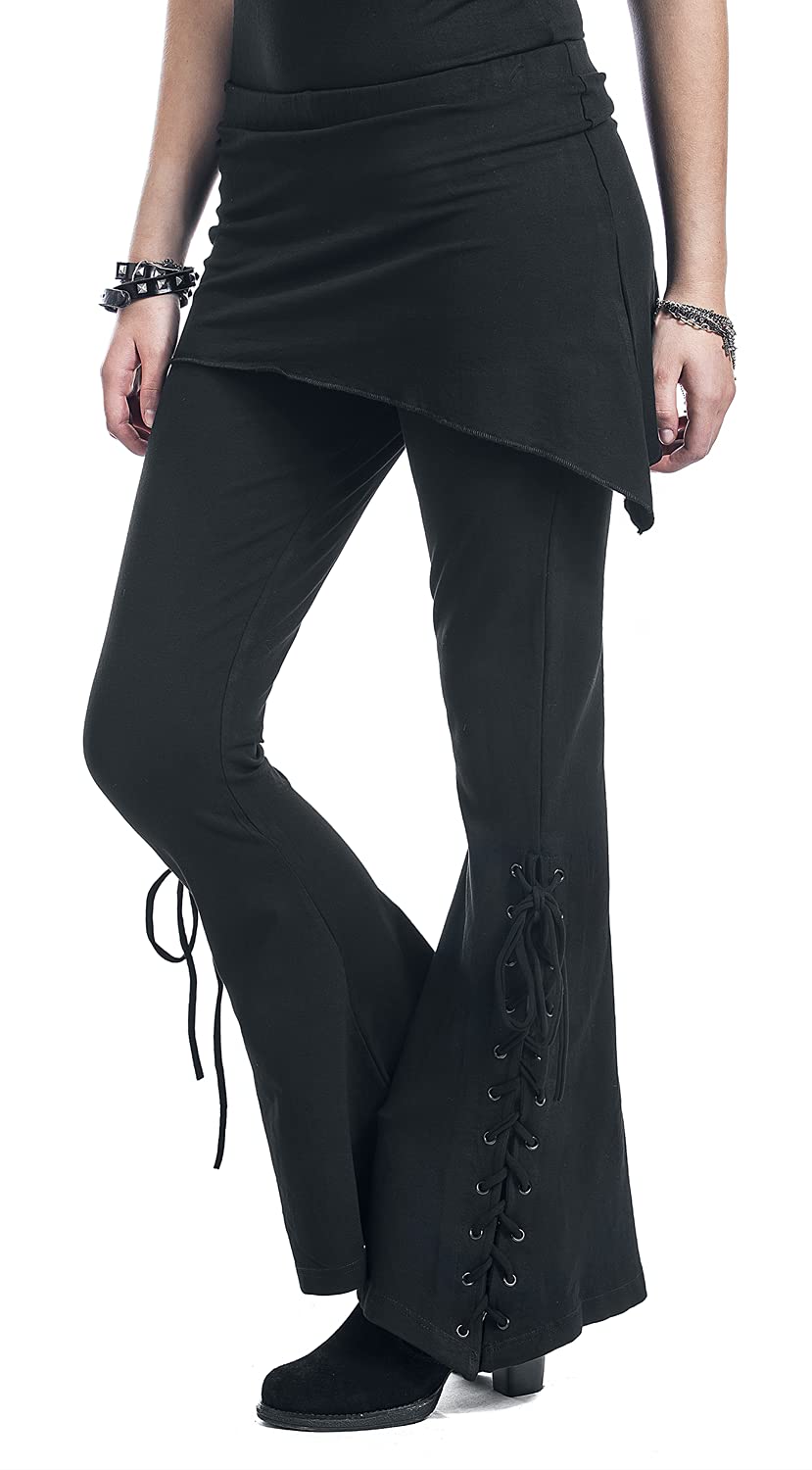 Gothicana by EMP Leggings Neri Bootcut Gonna Pantaloni M Gotici