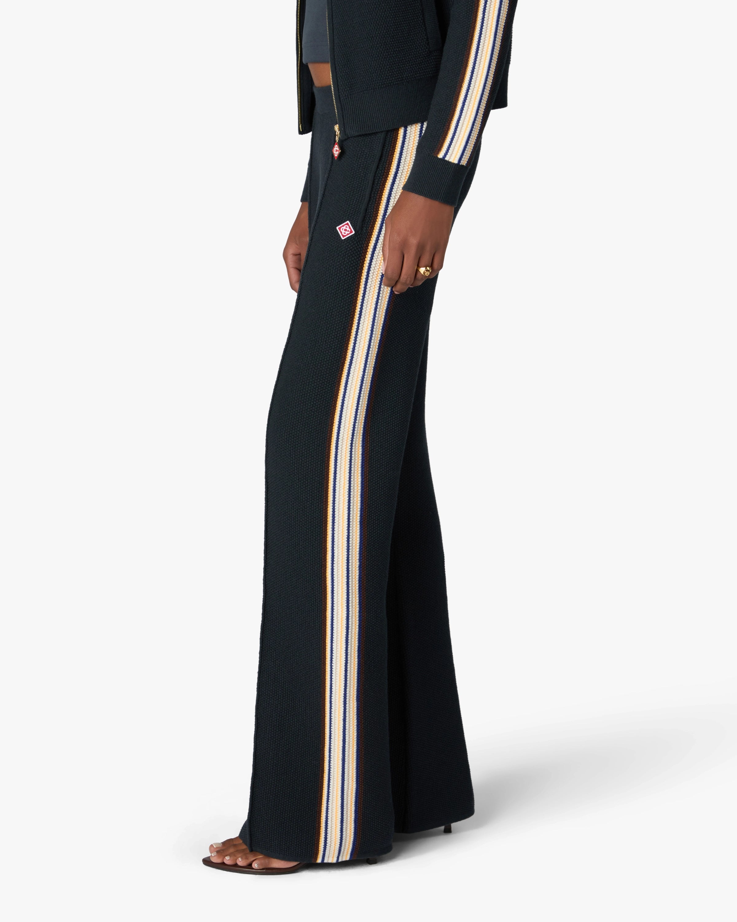 Casablanca Café Culture pantaloni tuta navy in lana