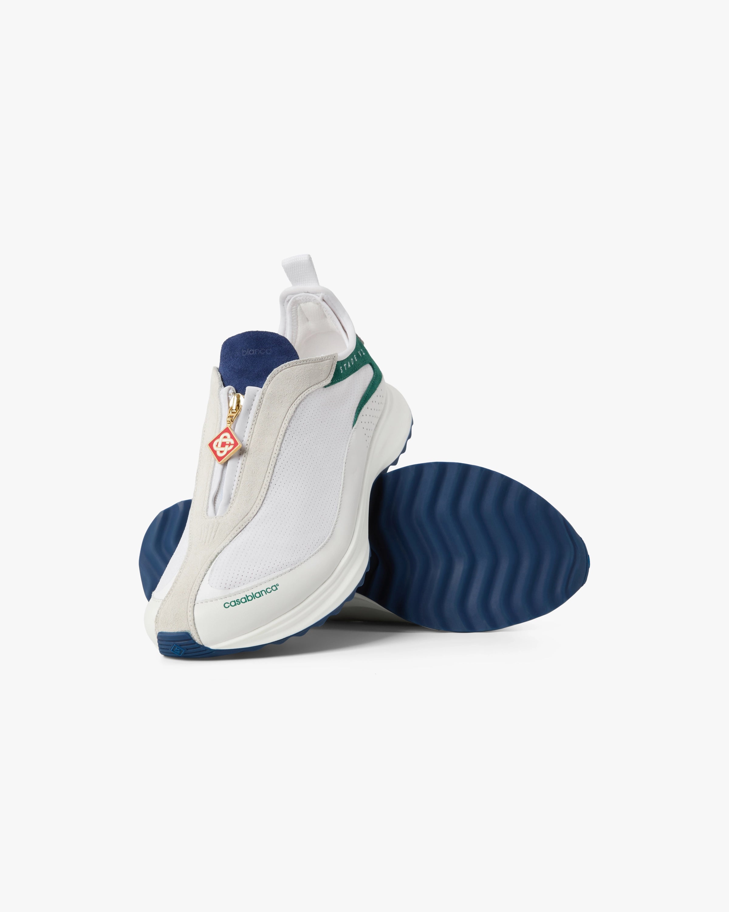 Casablanca Stade Zip sneakers bianco verde con zip