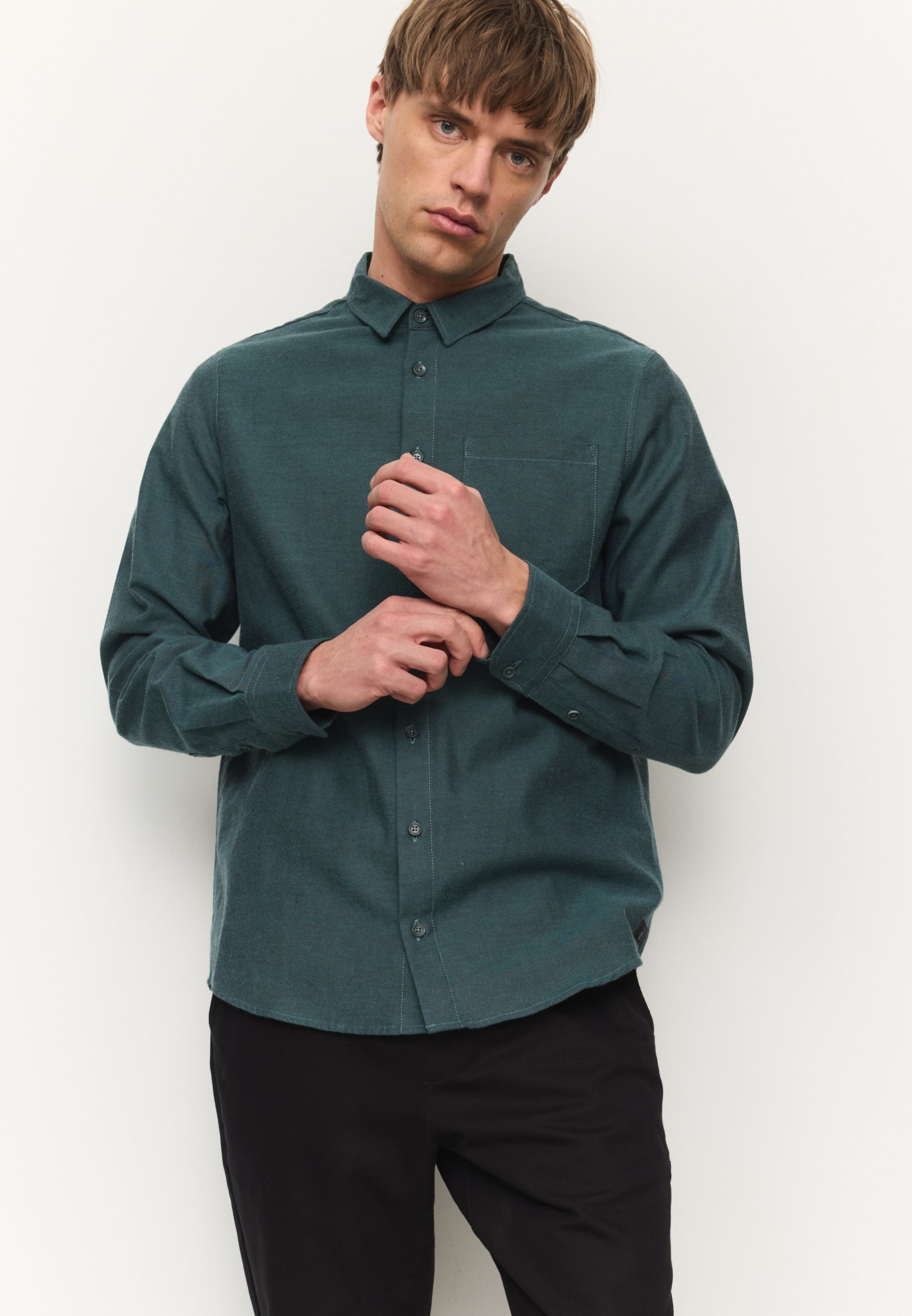 Recolution Lentil camicia uomo verde scuro