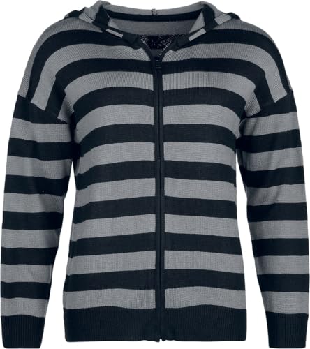 Gothicana by EMP Giacca Nero Grigio Donna con cappuccio a righe