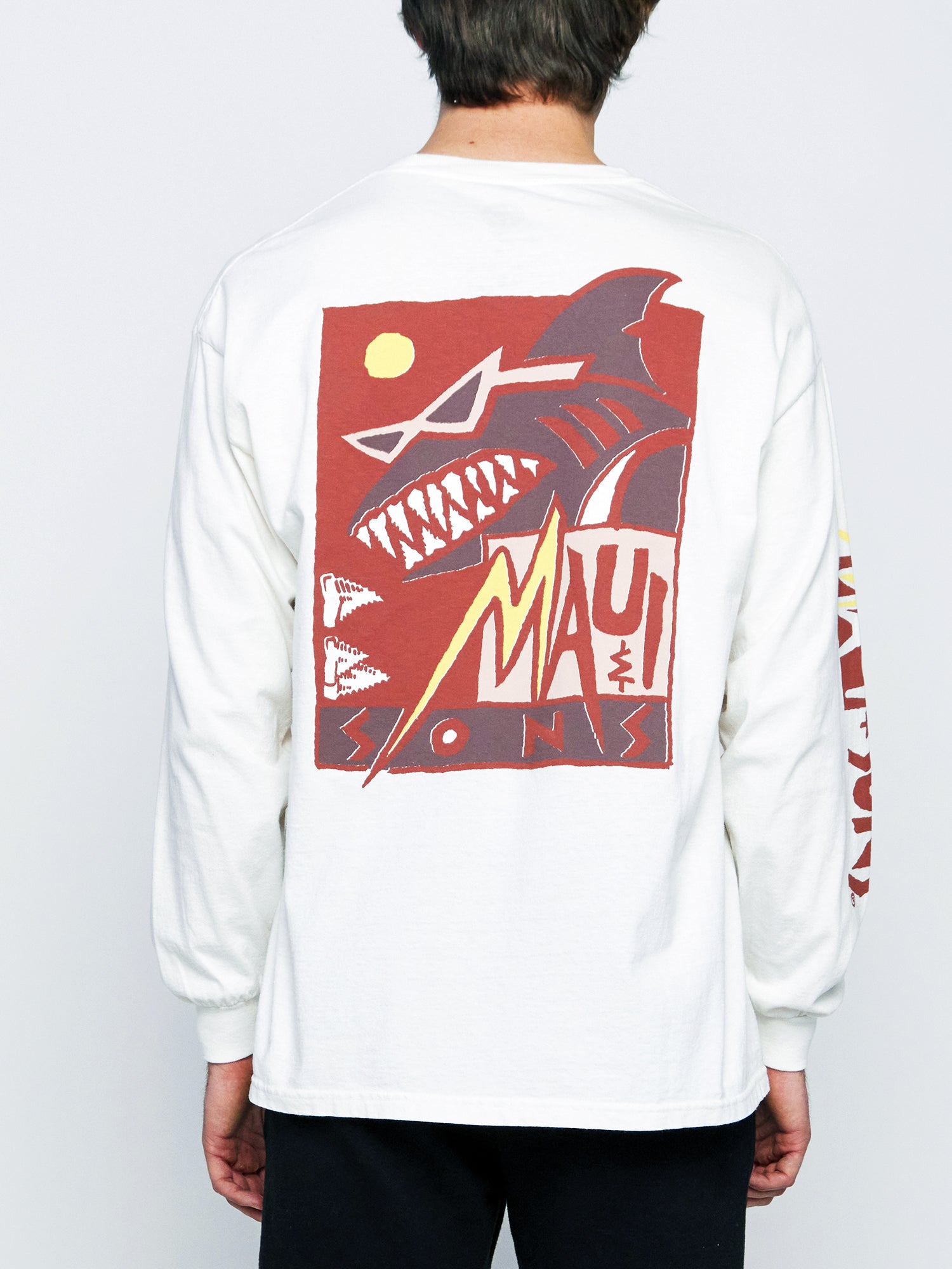 Maui and Sons Deco Shark maglia maniche lunghe beige cotone