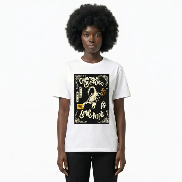 Seetees Black Scorpion t-shirt stampa scorpione