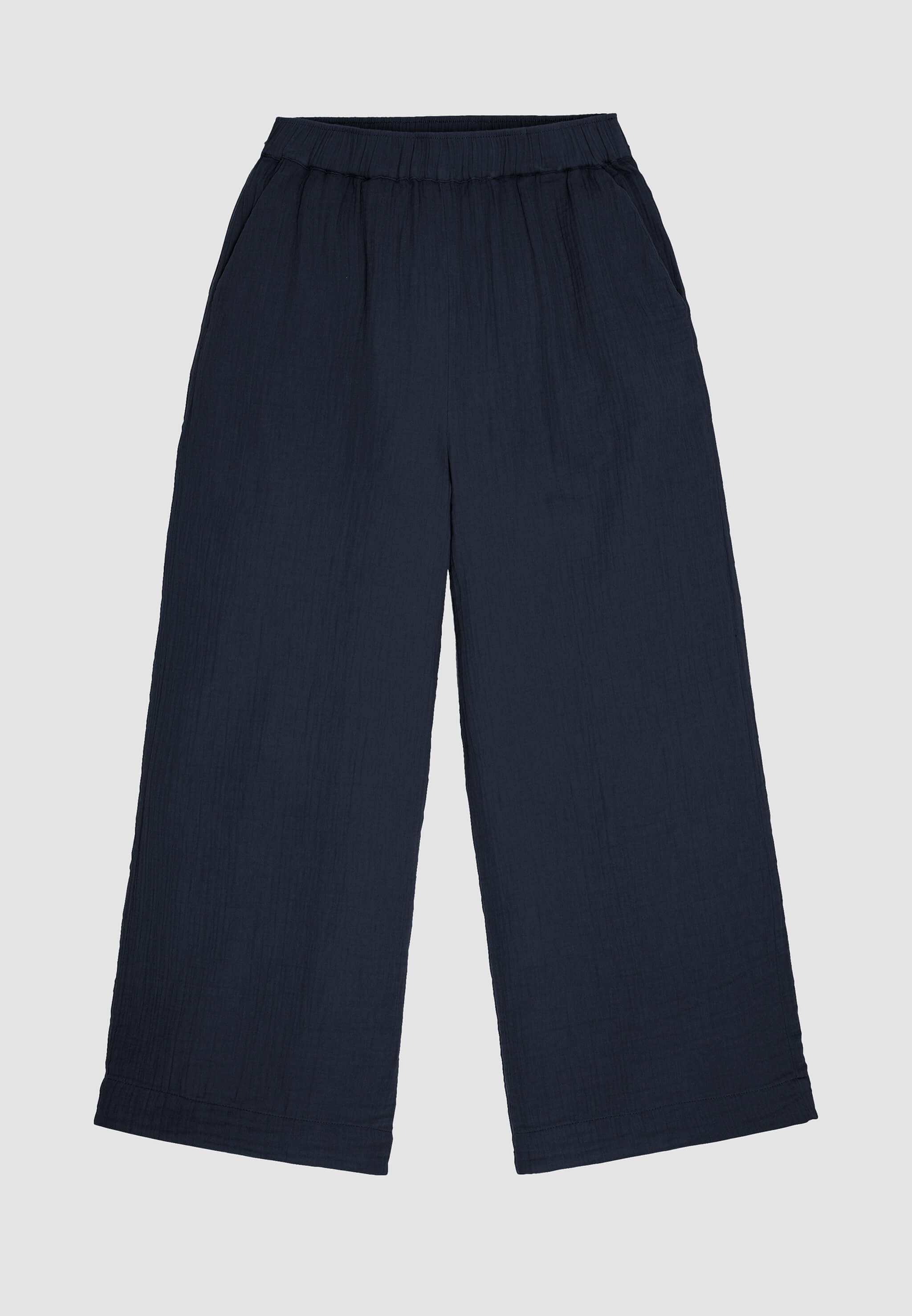 Recolution Limba pantaloni culotte donna blu mussola bio