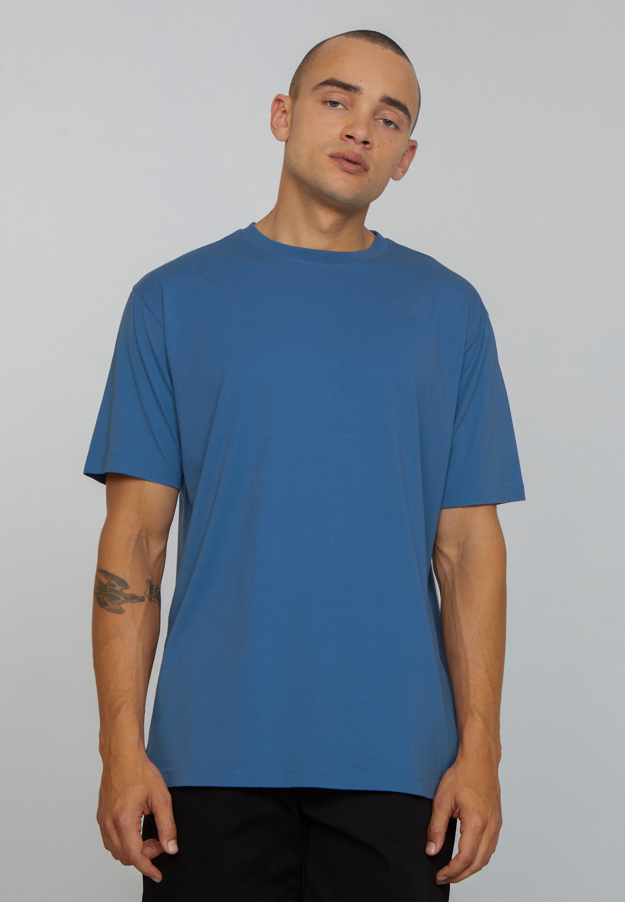 Recolution Aposeris t-shirt blu elettrico cotone bio
