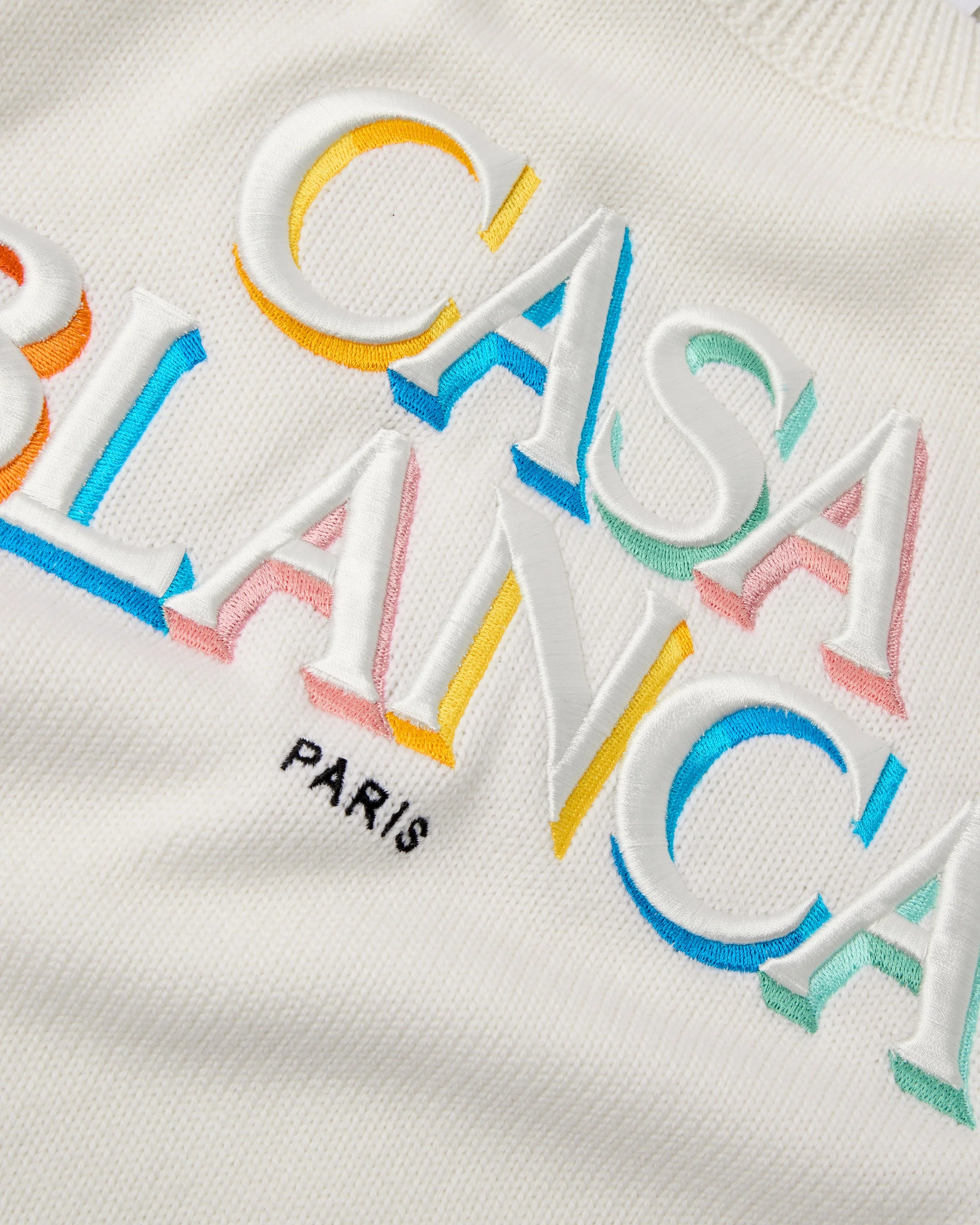 Casablanca Stacked Logo maglione crema lana merino