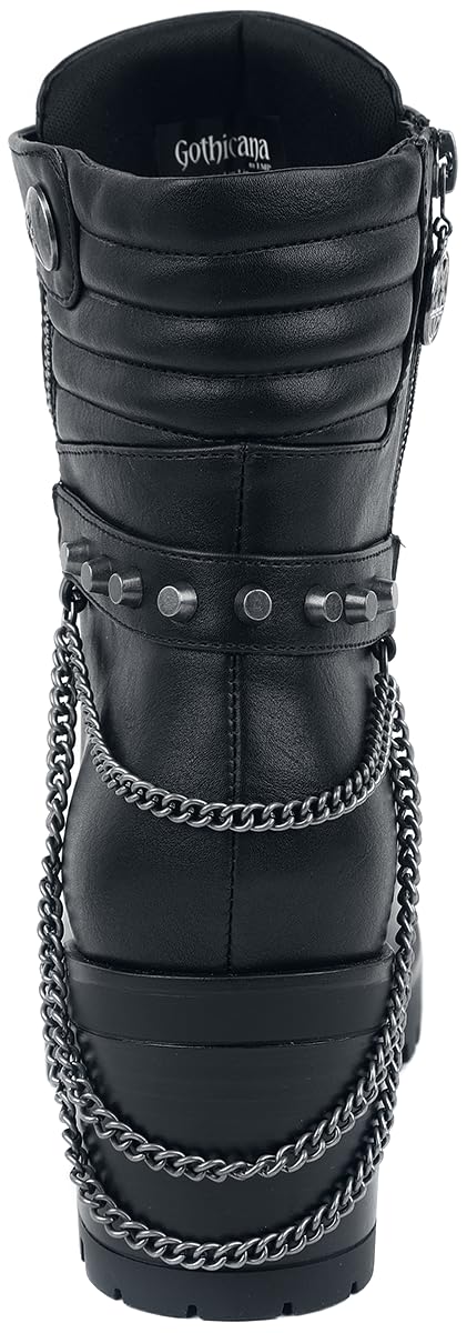 Gothicana by EMP stivali neri con catene e cerniere