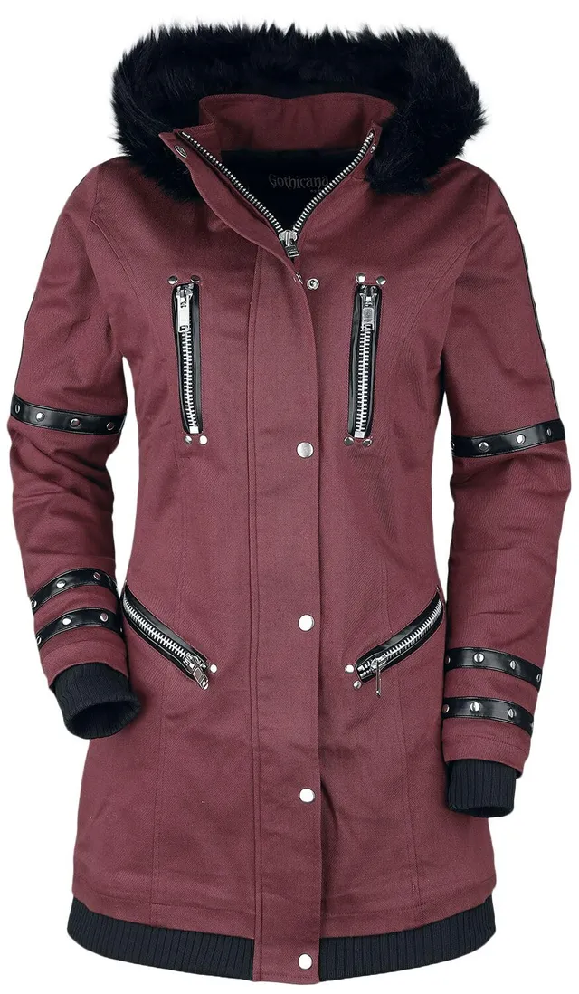 Gothicana by EMP Giacca rossa donna L similpelle borchie