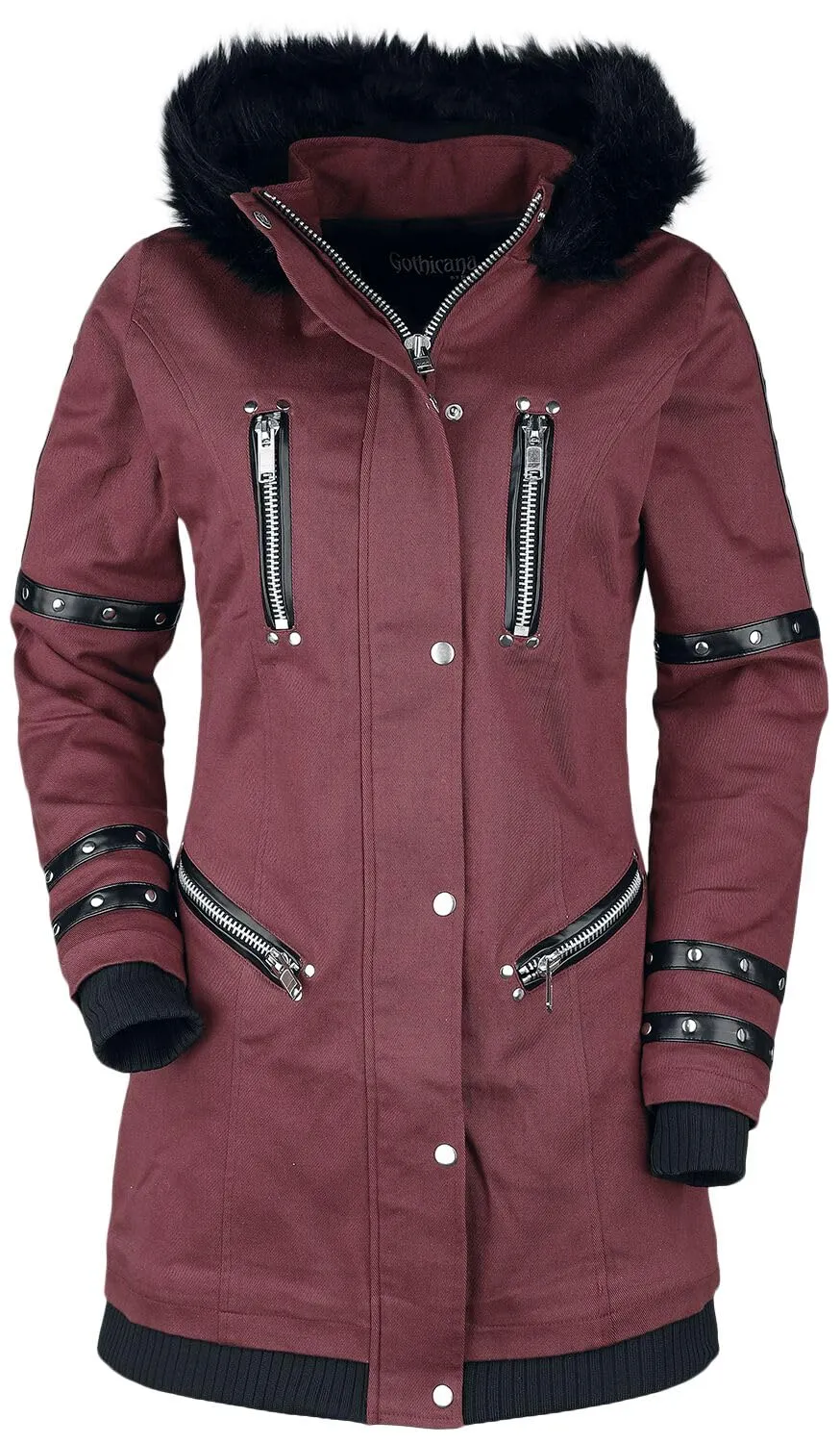 Gothicana by EMP Giacca rossa donna L similpelle borchie