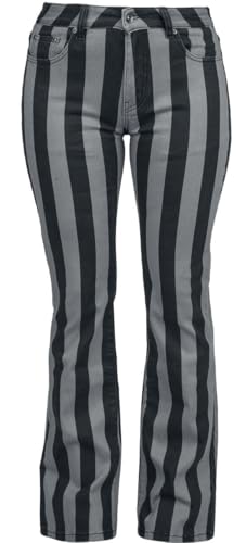Gothicana by EMP pantaloni a righe grigi 31W/34L