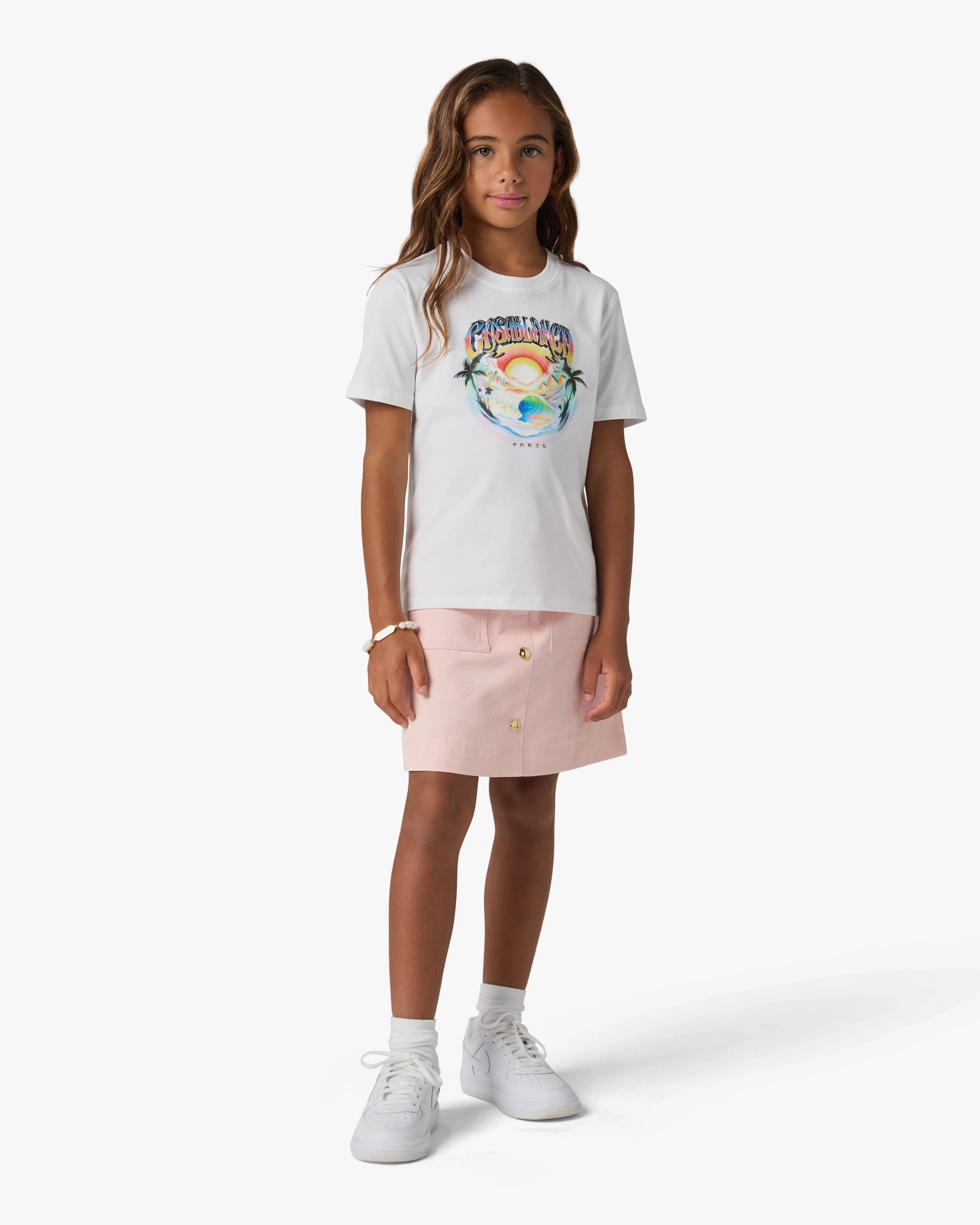 Casablanca Airspray t-shirt bambino bianca cotone organico