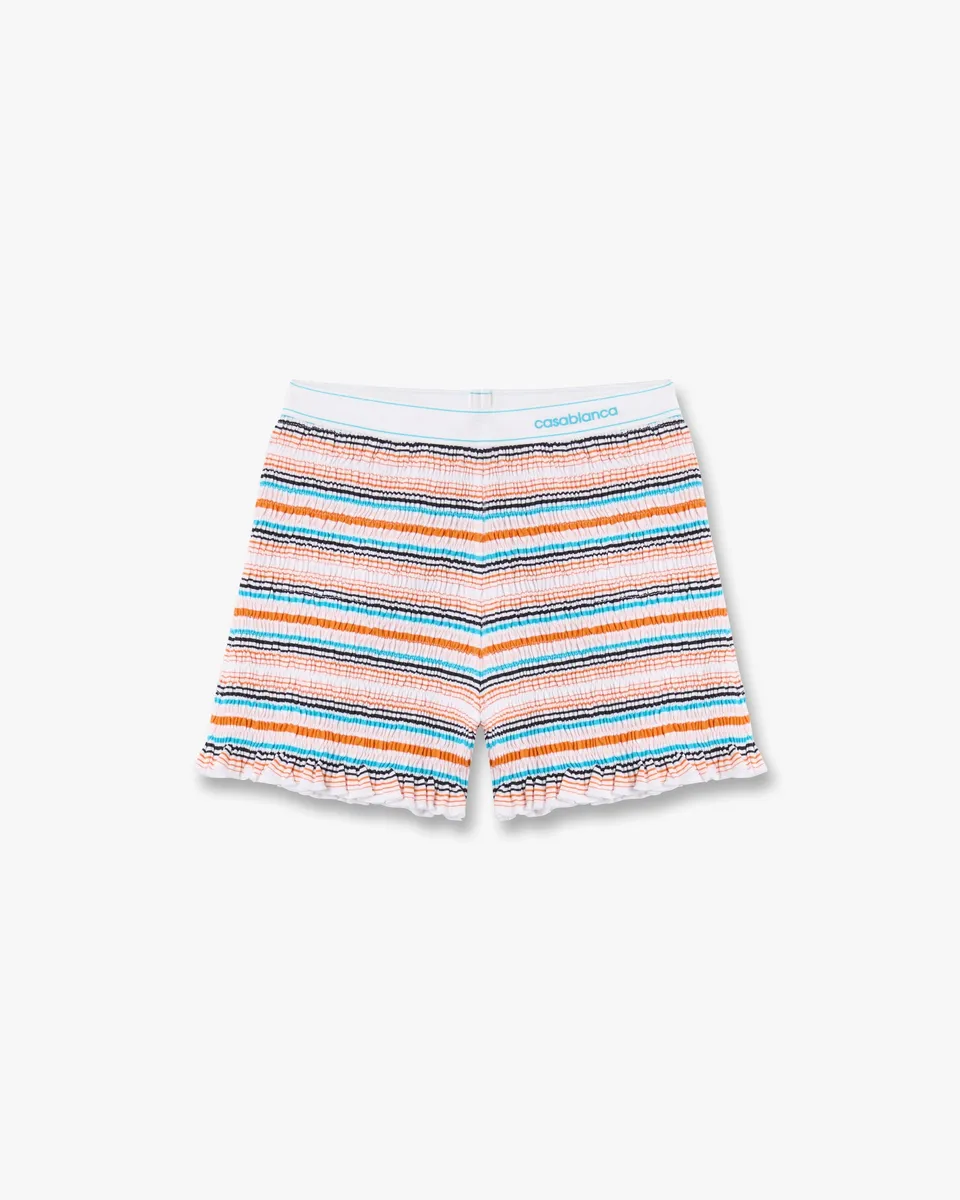 Casablanca Shirred pantaloncini rigati multicolore