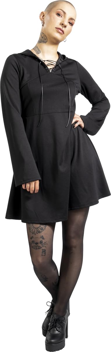 Gothicana by EMP Abito Nero con Lacci taglia L gotico
