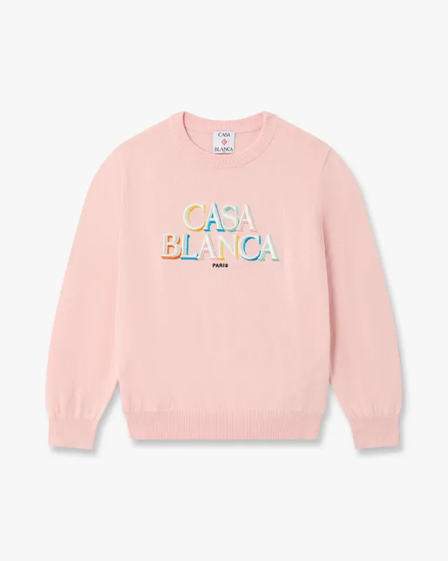 Casablanca Stacked Logo maglione bambina rosa