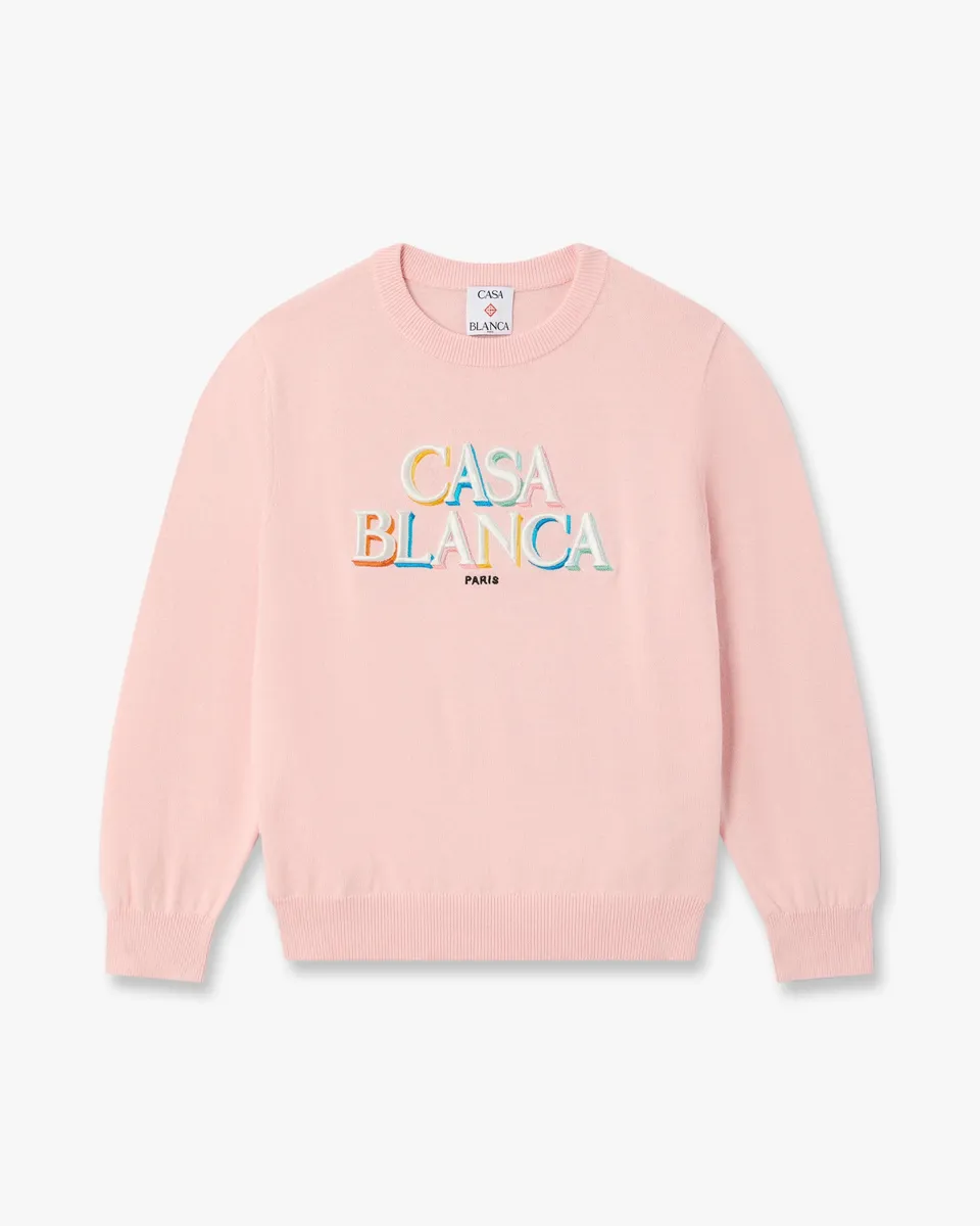 Casablanca Stacked Logo maglione bambina rosa