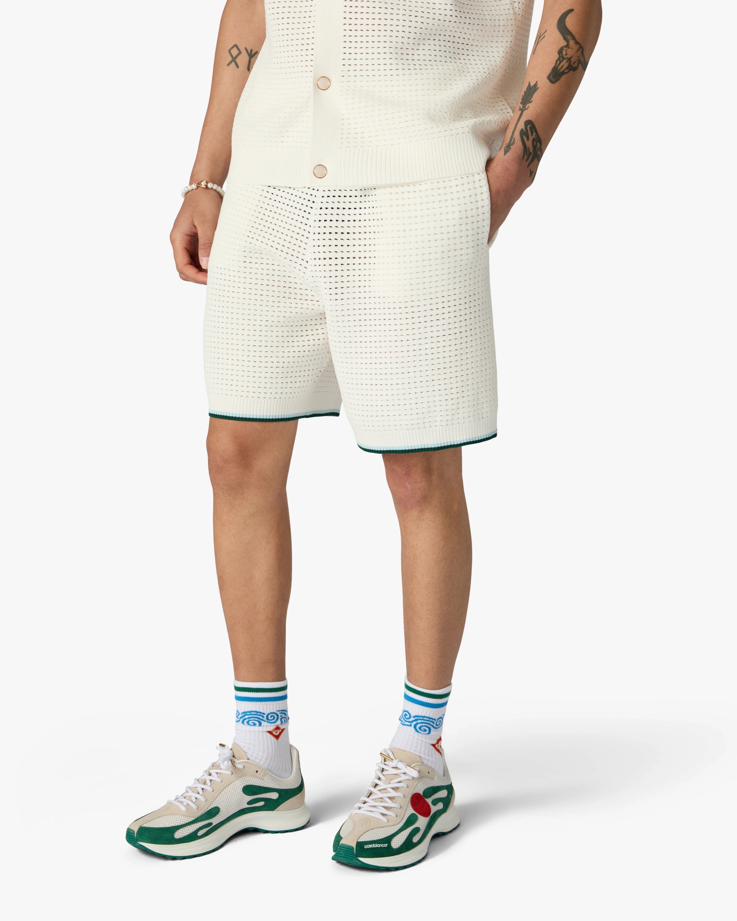 Casablanca Stade sneakers bianco verde uomo gomma