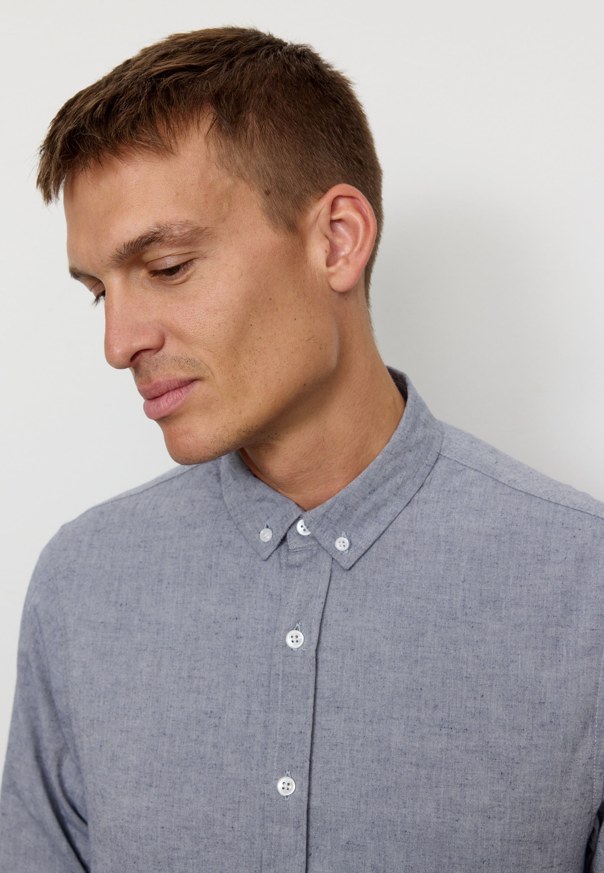 Recolution Corn camicia uomo blue cotone bio e lino