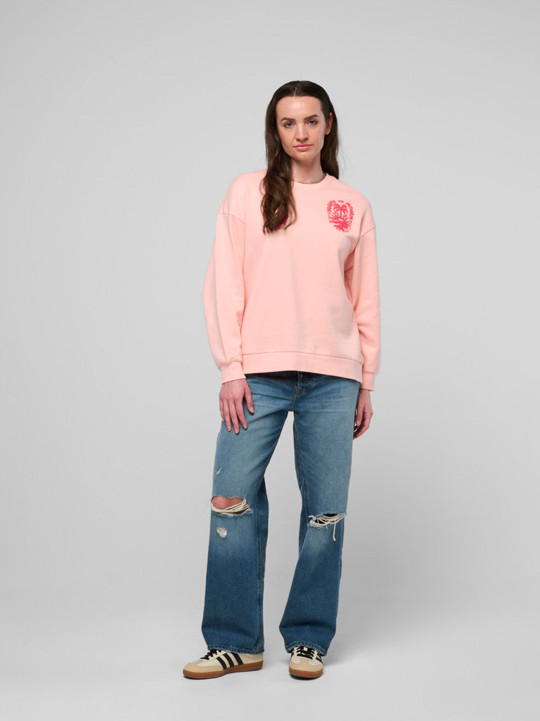 Maui and Sons Life's Good felpa oversize rosa cotone