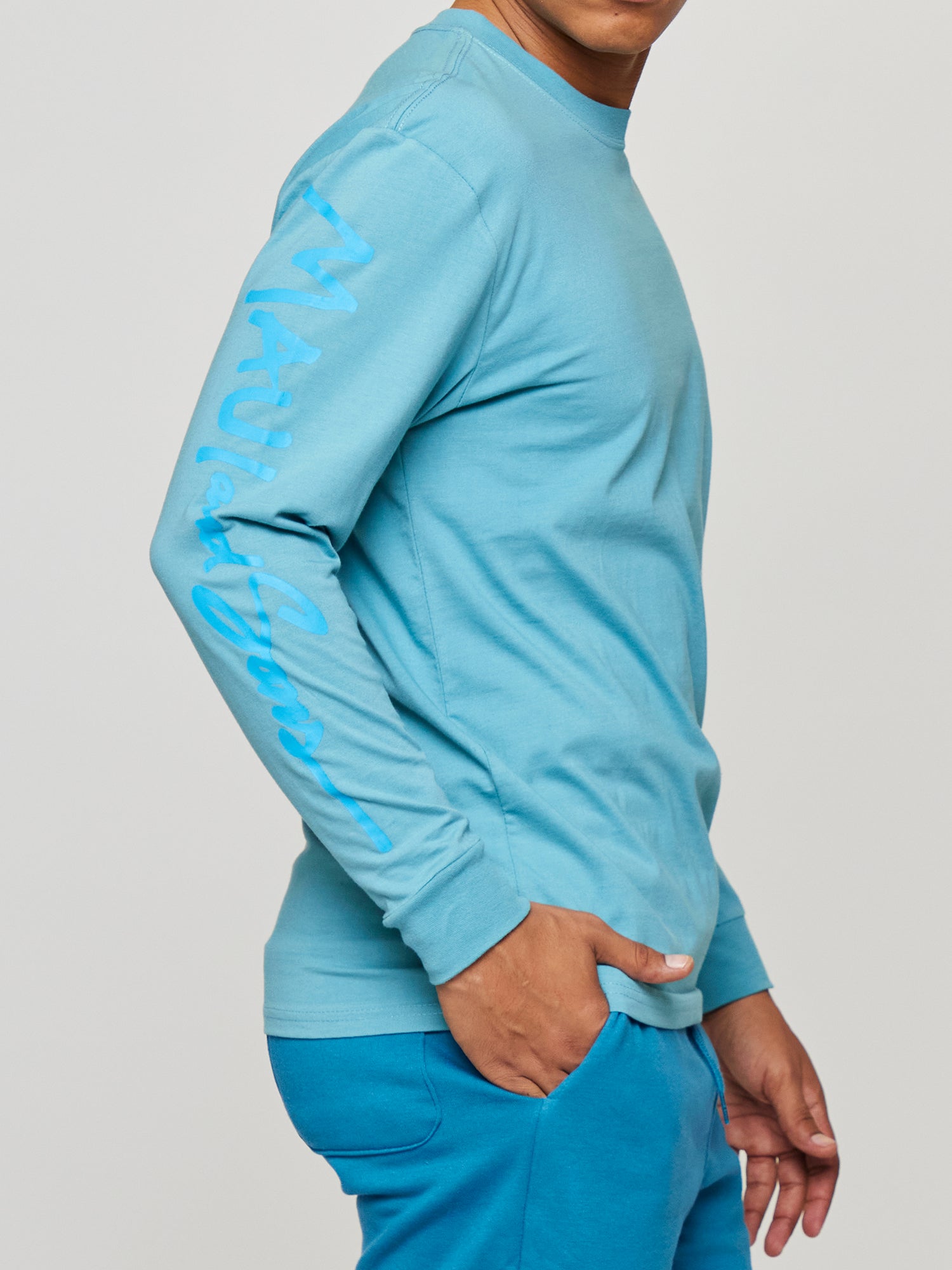 Maui & Sons Twister maglia maniche lunghe blu cotone