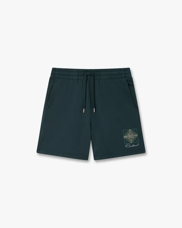 Casablanca Geometrie Sacree pantaloncini cotone verde petrolio