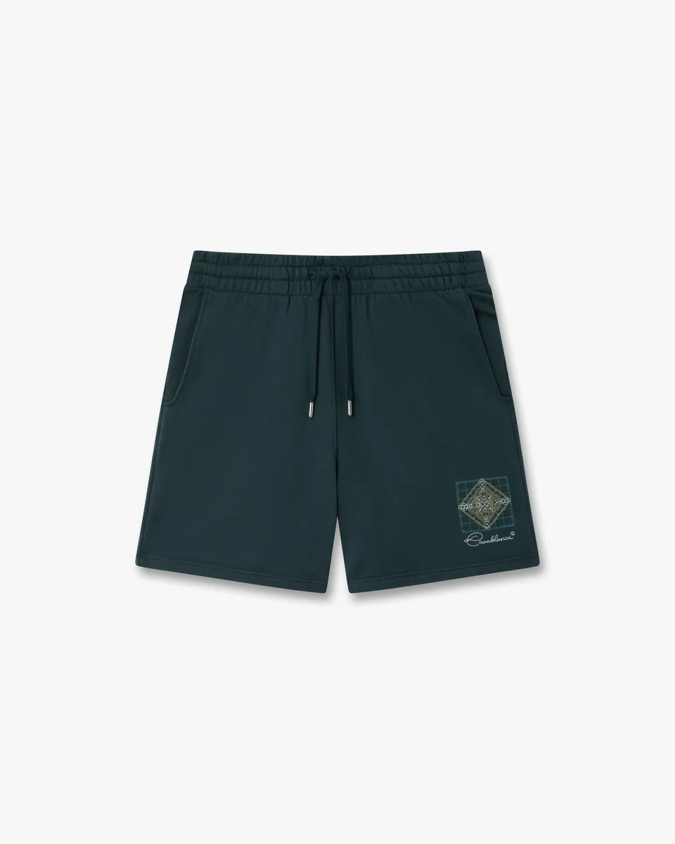 Casablanca Geometrie Sacree pantaloncini cotone verde petrolio
