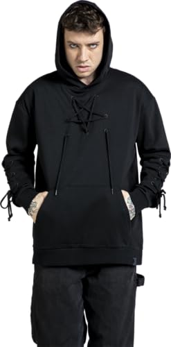 Gothicana by EMP Felpa Uomo Nera Cappuccio Pentagramma