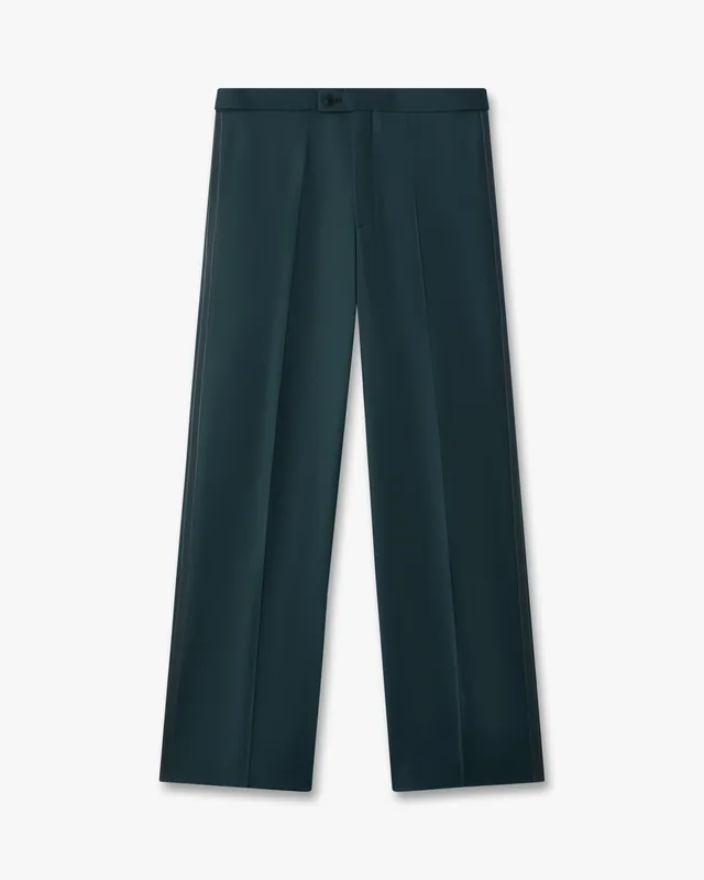 Casablanca Dark Teal Straight Leg pantaloni verde petrolio lana