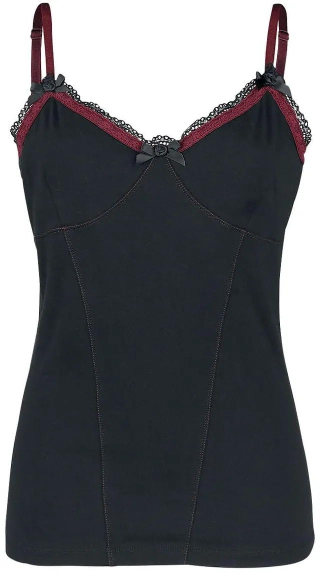 Gothicana by EMP top nero in pizzo donna taglia M