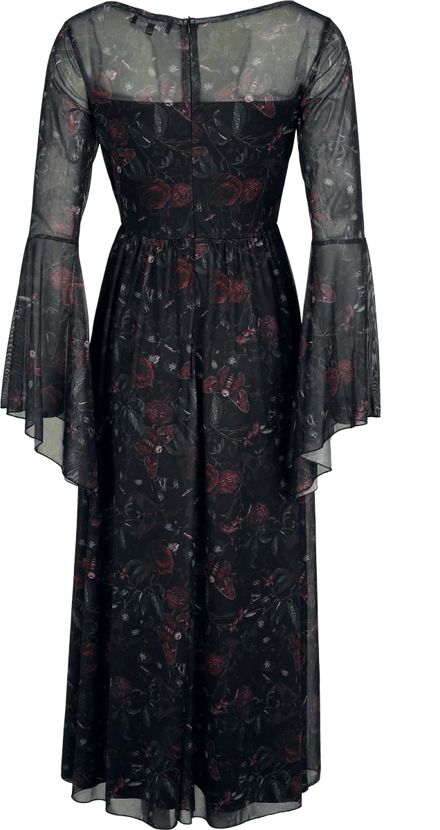 Gothicana by EMP Abito Lungo Nero stampa all-over taglia M
