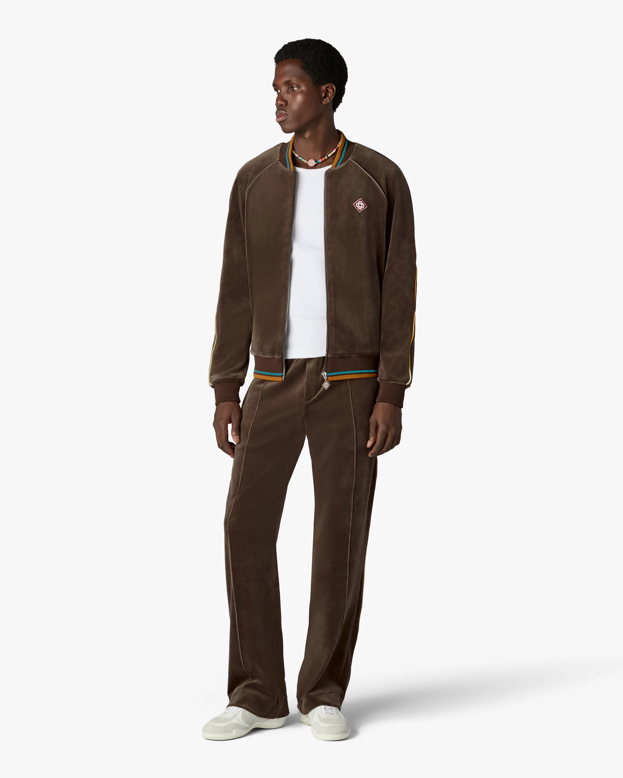 Casablanca Velour giacca tuta marrone uomo cotone