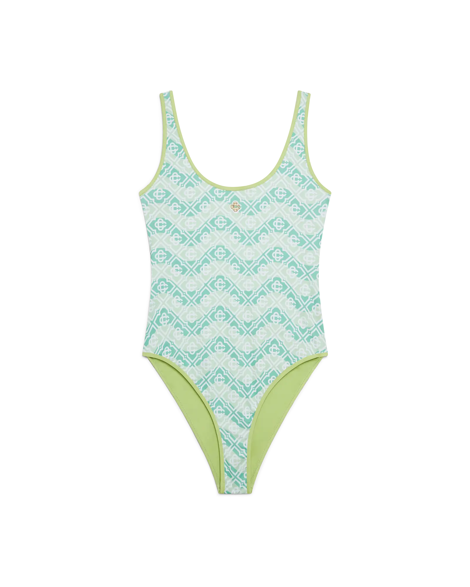 Casablanca Wavy Monogram costume intero verde taglia S