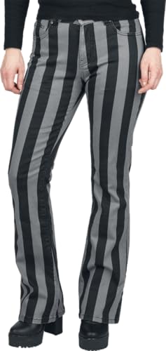 Gothicana by EMP pantaloni a righe grigi 31W/34L