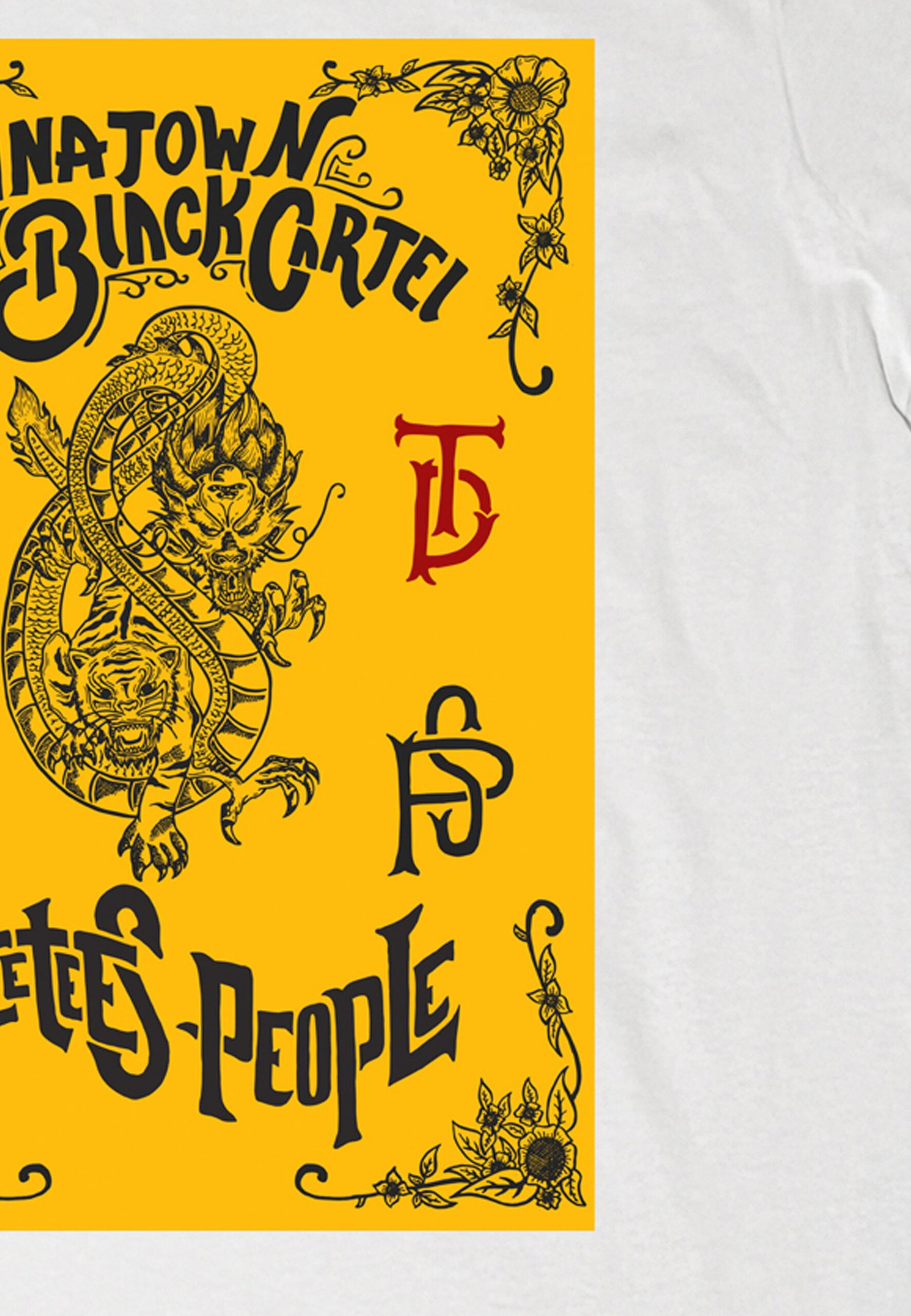 Seetees Chinatown Yellow Dragon and Tiger maglietta
