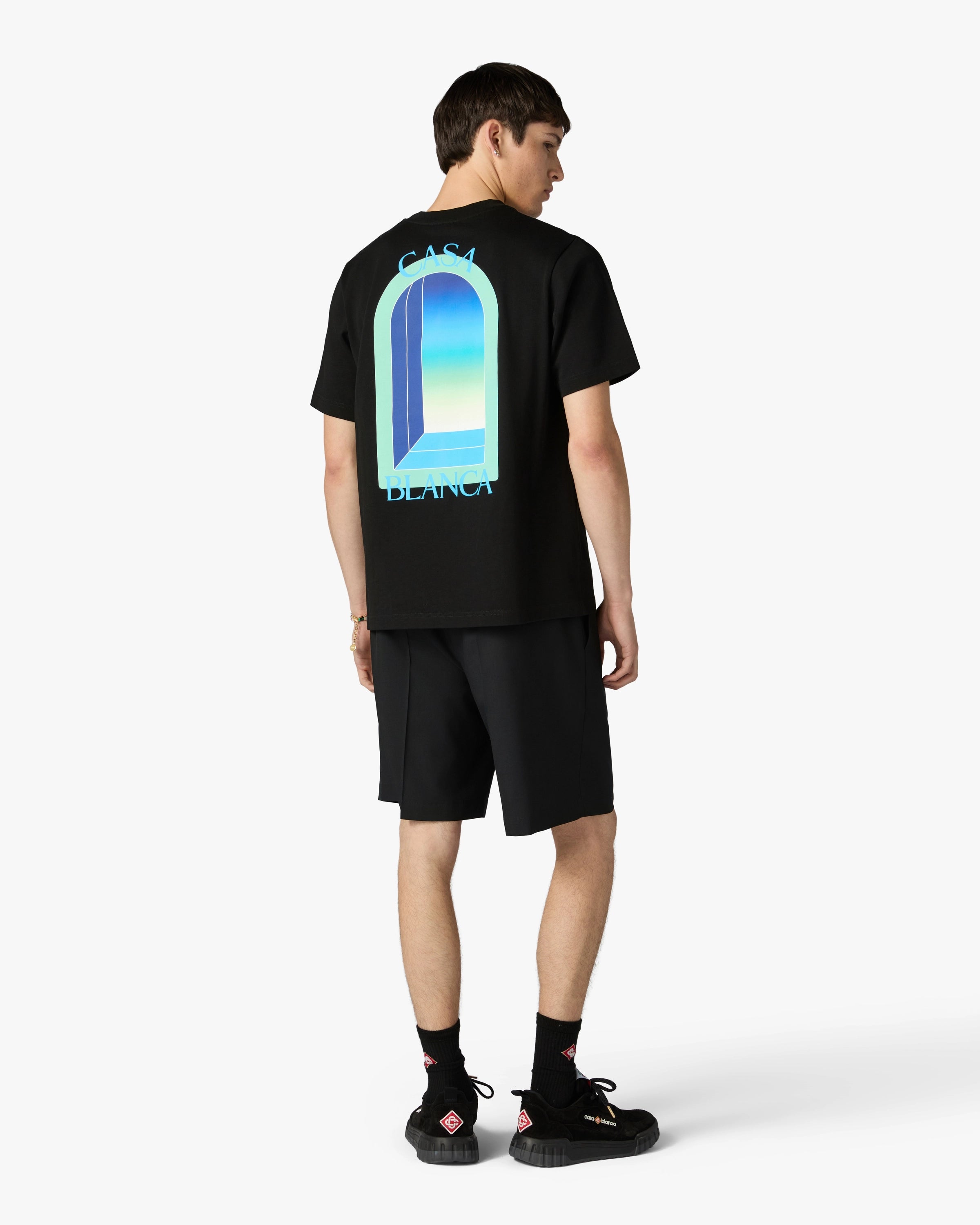 Casablanca L'Arche t-shirt nera cotone bio