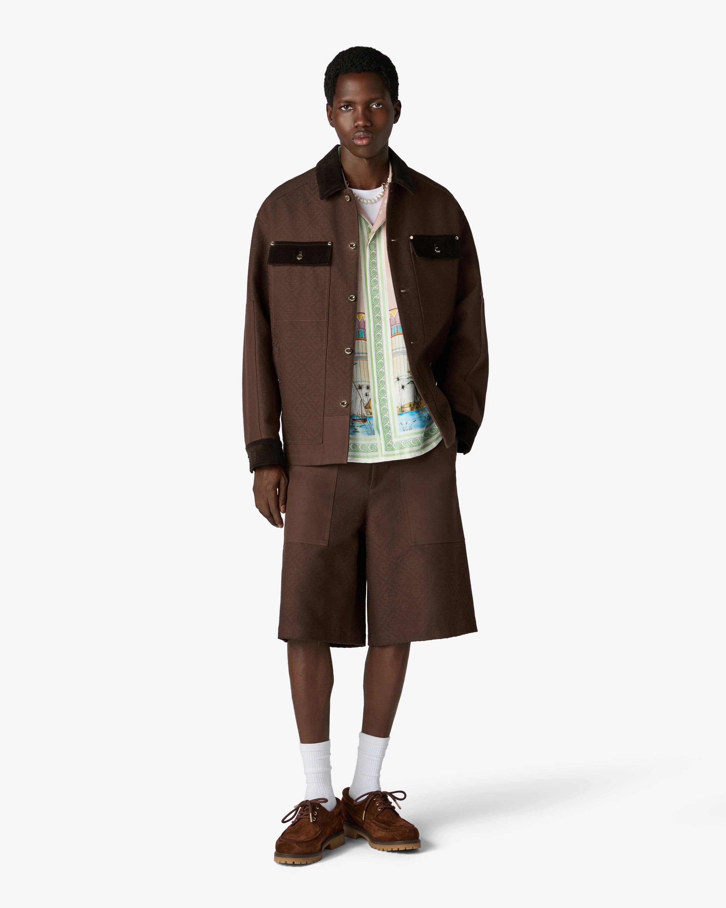 Casablanca Workwear Safari giacca safari marrone cotone