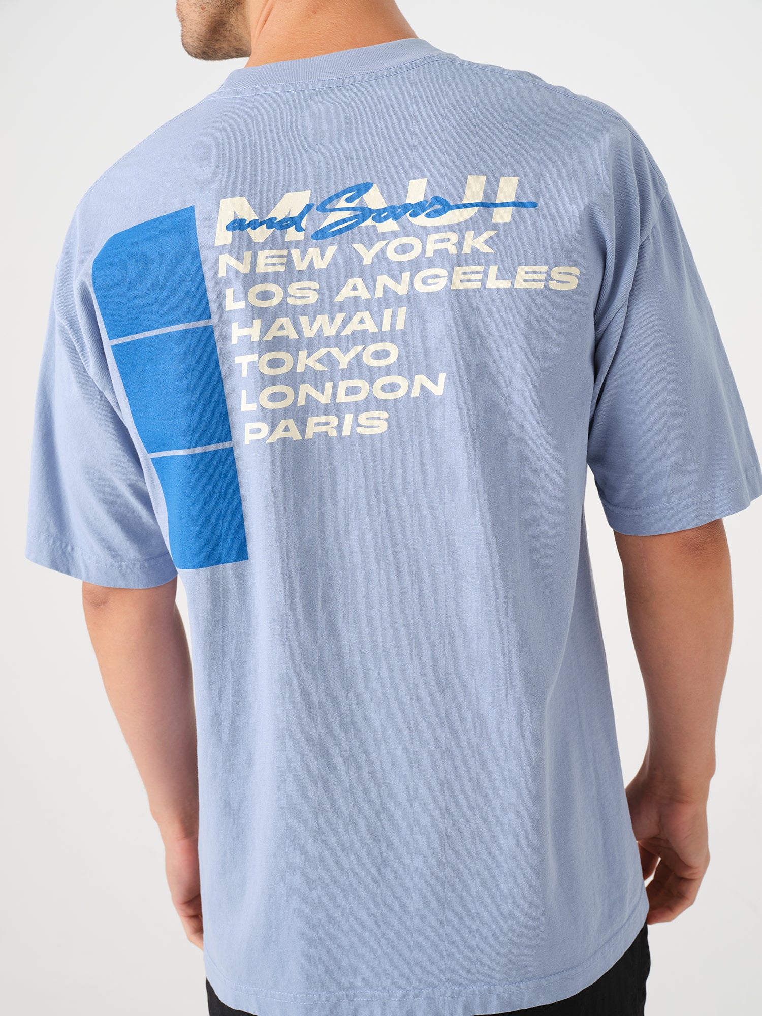 Maui and Sons City Wave maglietta azzurra uomo
