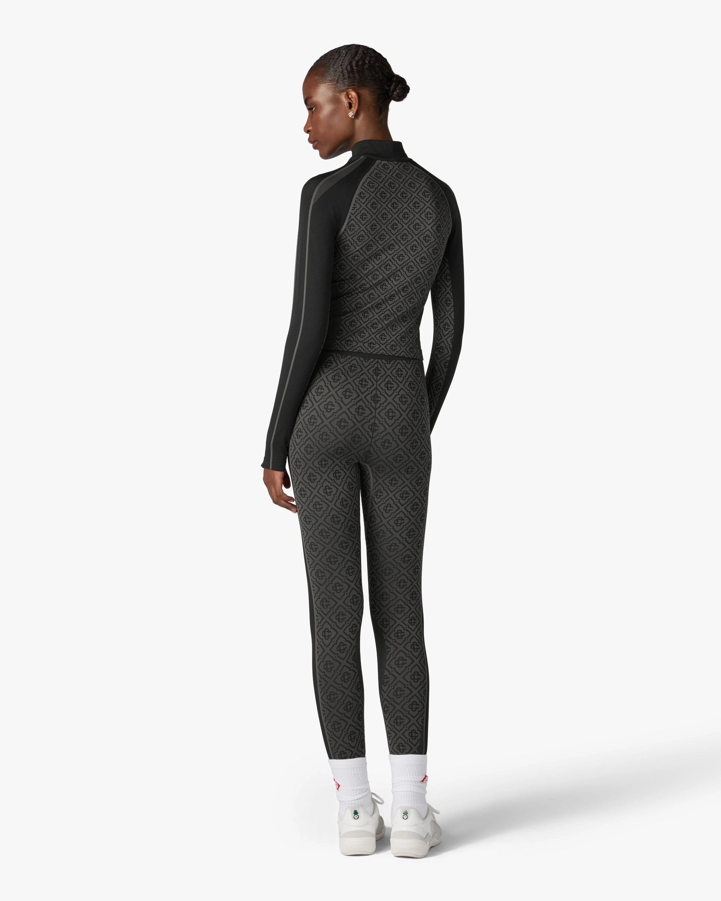 Casablanca Grey Seamless top monogram grigio half-zip