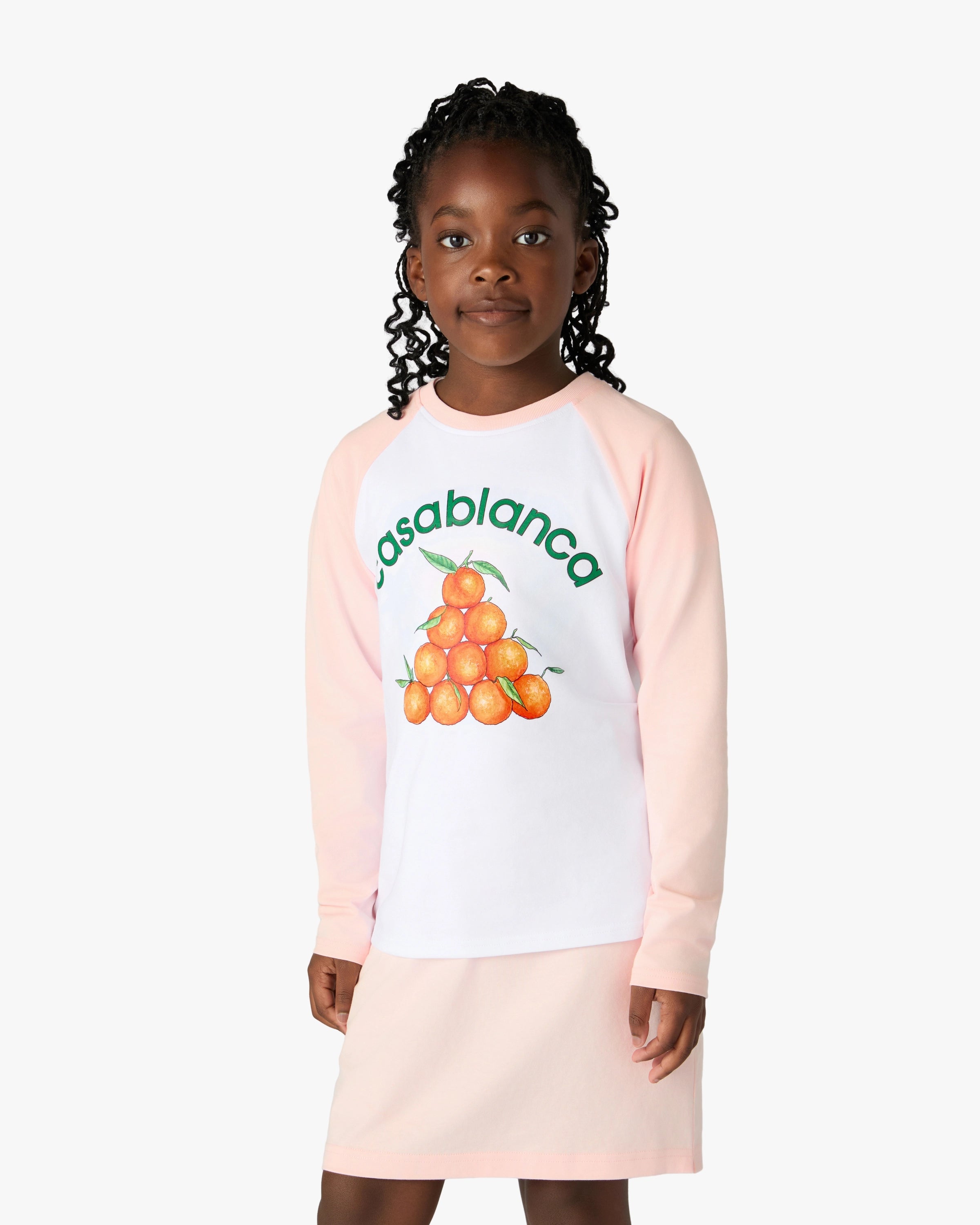Casablanca Oranges Baseball maglia manica lunga bianco rosa