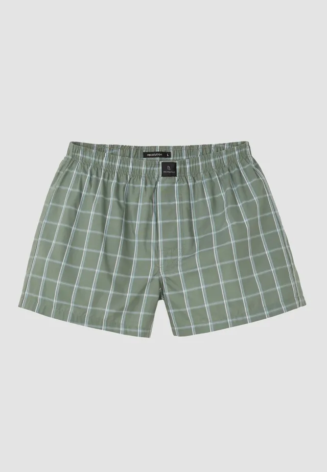 Recolution Amargo Check boxer a quadri khaki taglia L