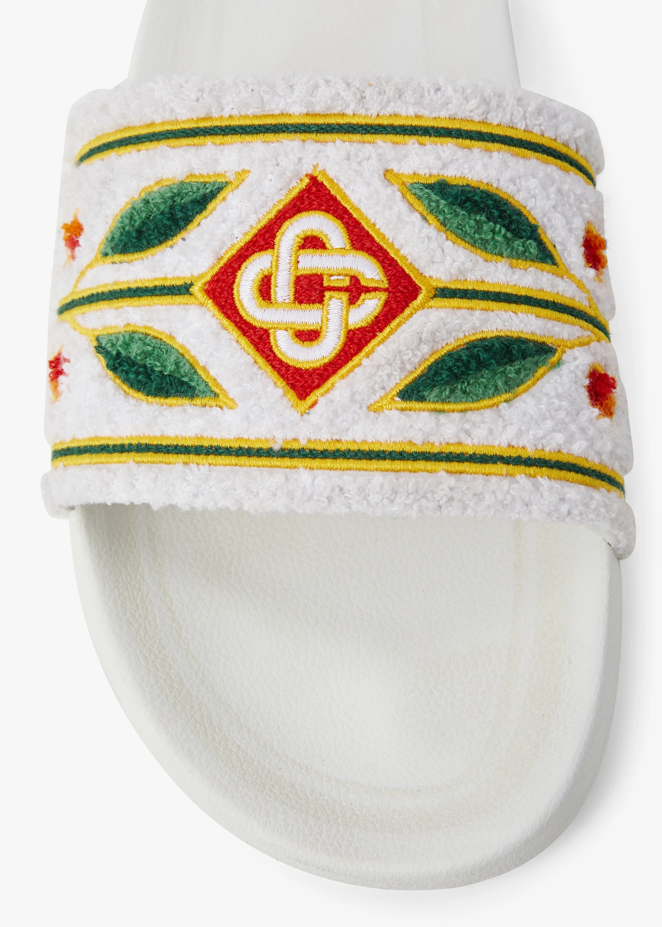 Casablanca Embroidered Terry ciabatte bianche spugna ricamata