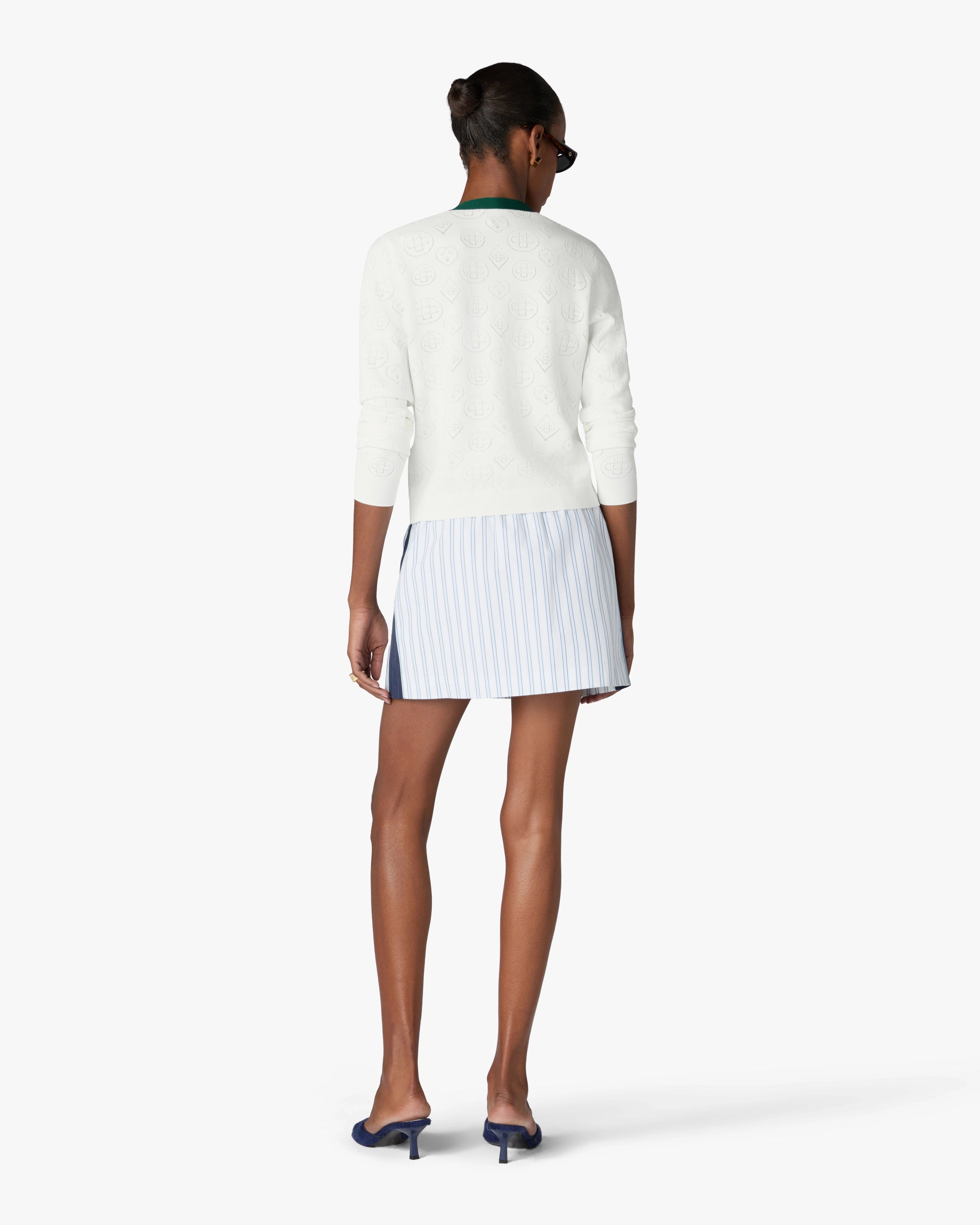 Casablanca Pointelle cardigan bianco donna
