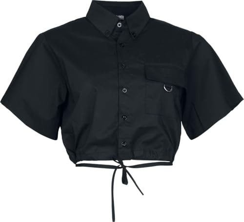 Gothicana Vailed in Darkness blusa nera L donna gotica