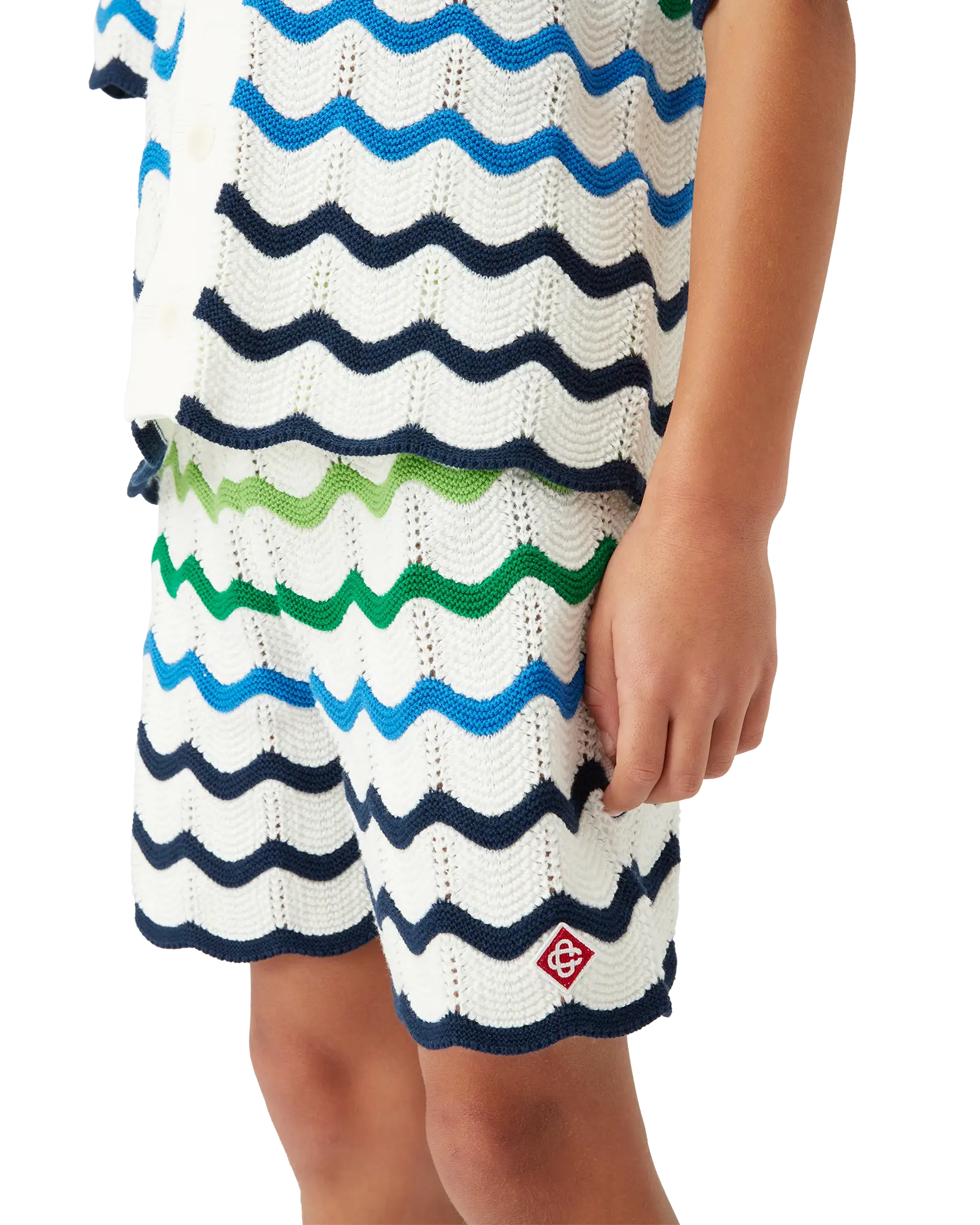 Casablanca Beach Club Gradient Wave Pantaloncini Bimbo Verde Cotone