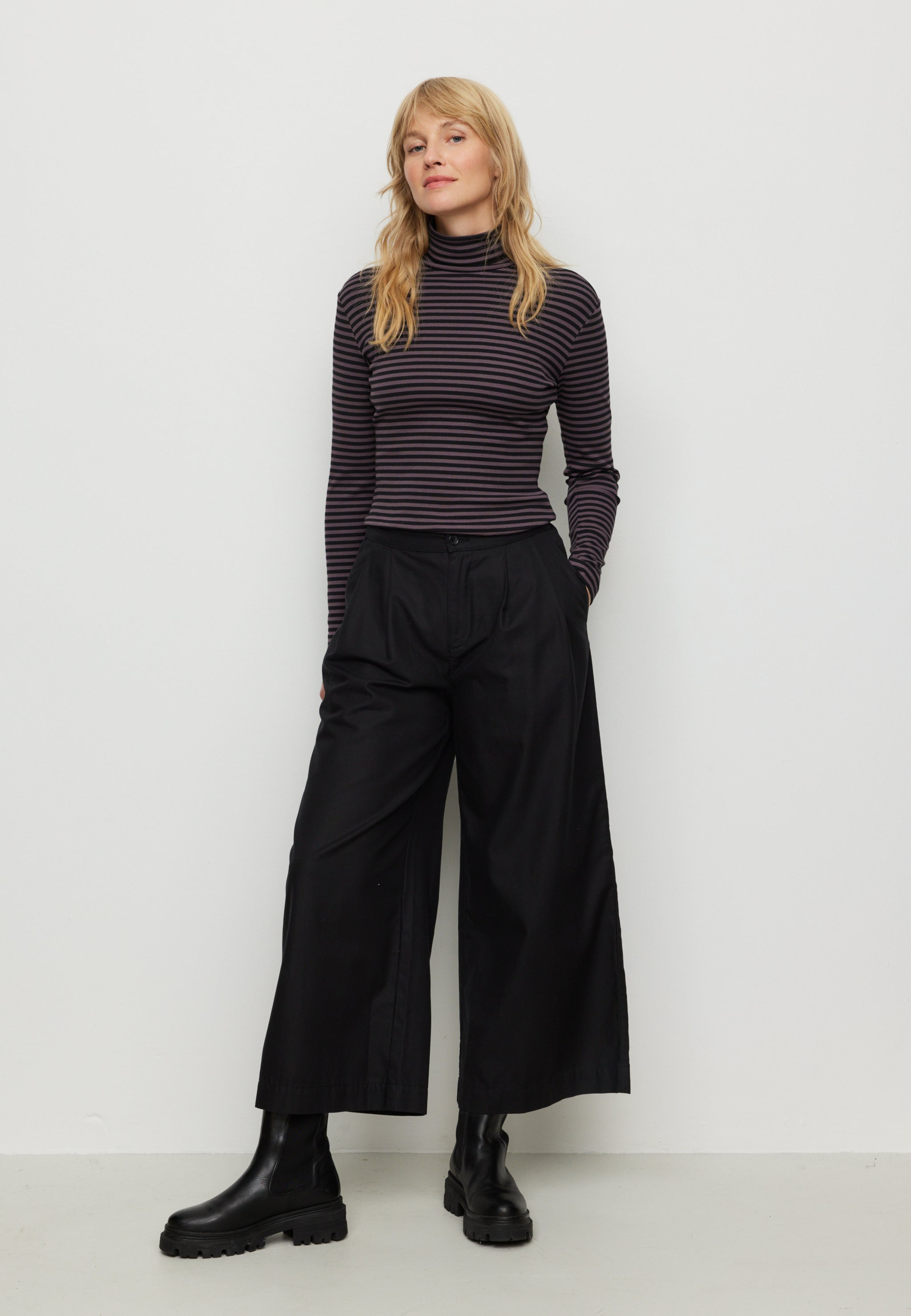 Recolution Liatris Stripes maglia maniche lunghe dark grape a righe