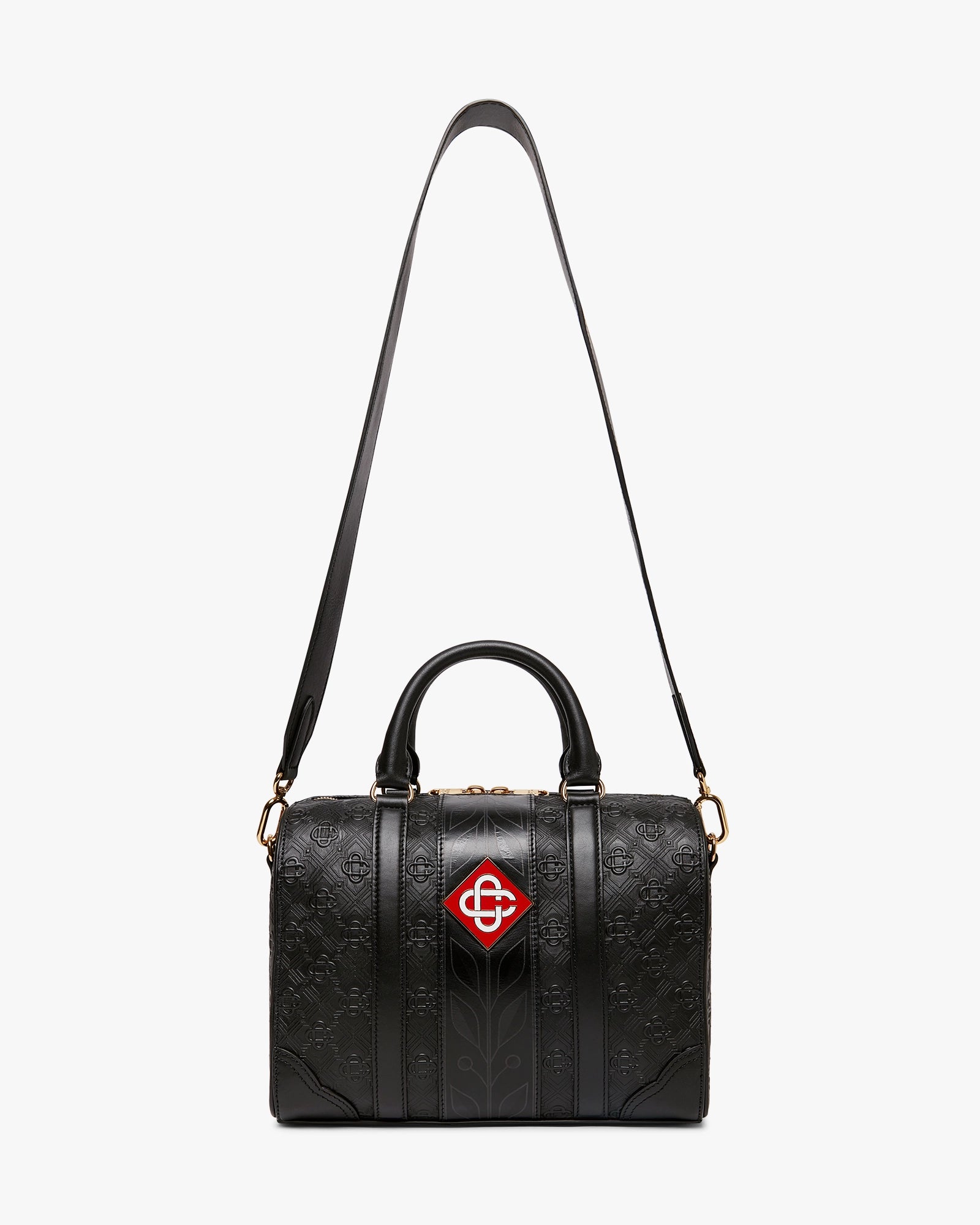 Casablanca Mini Monogram Weekender borsa nera pelle
