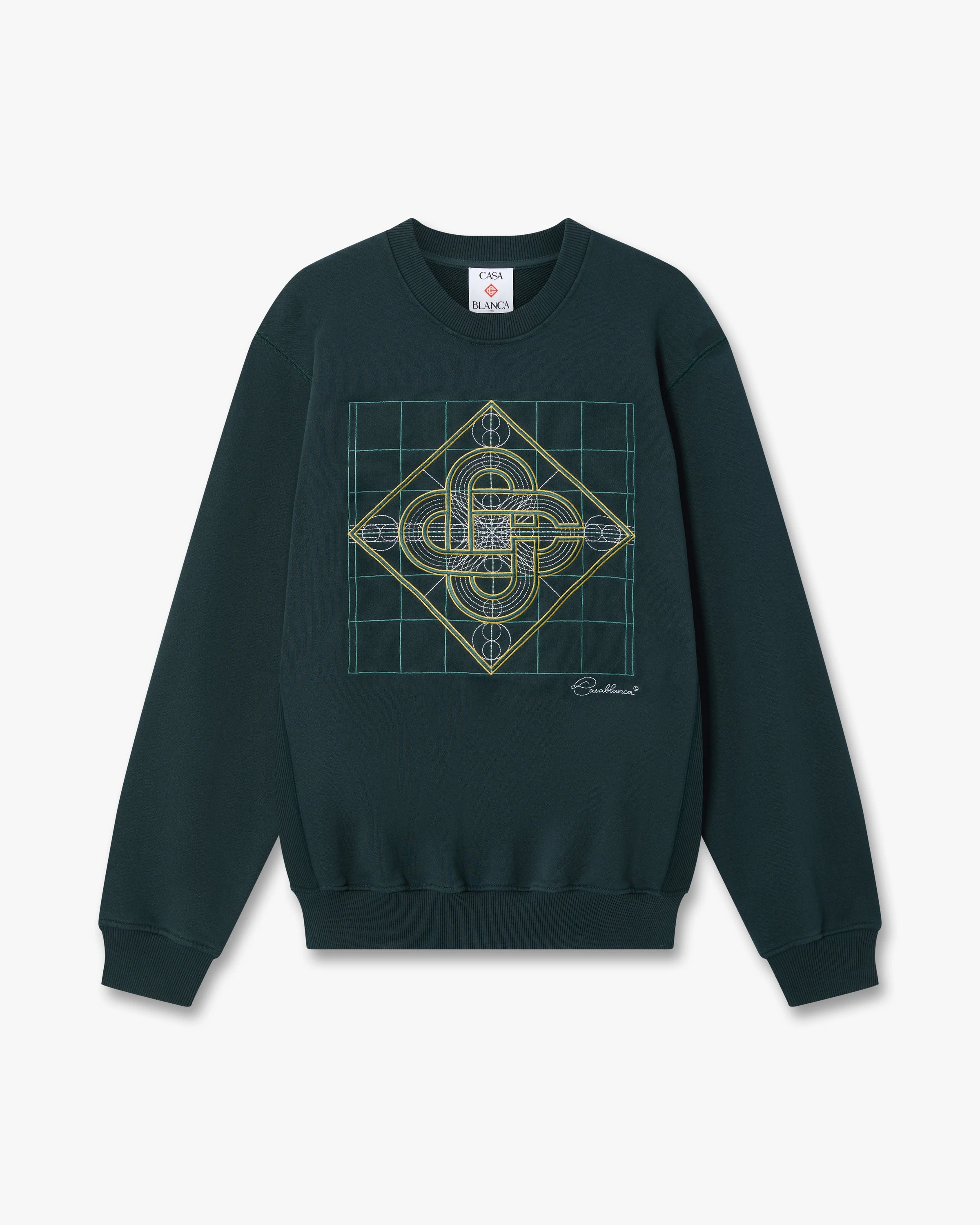 Casablanca Logo Geometrie Sacree Felpa Verde Cotone
