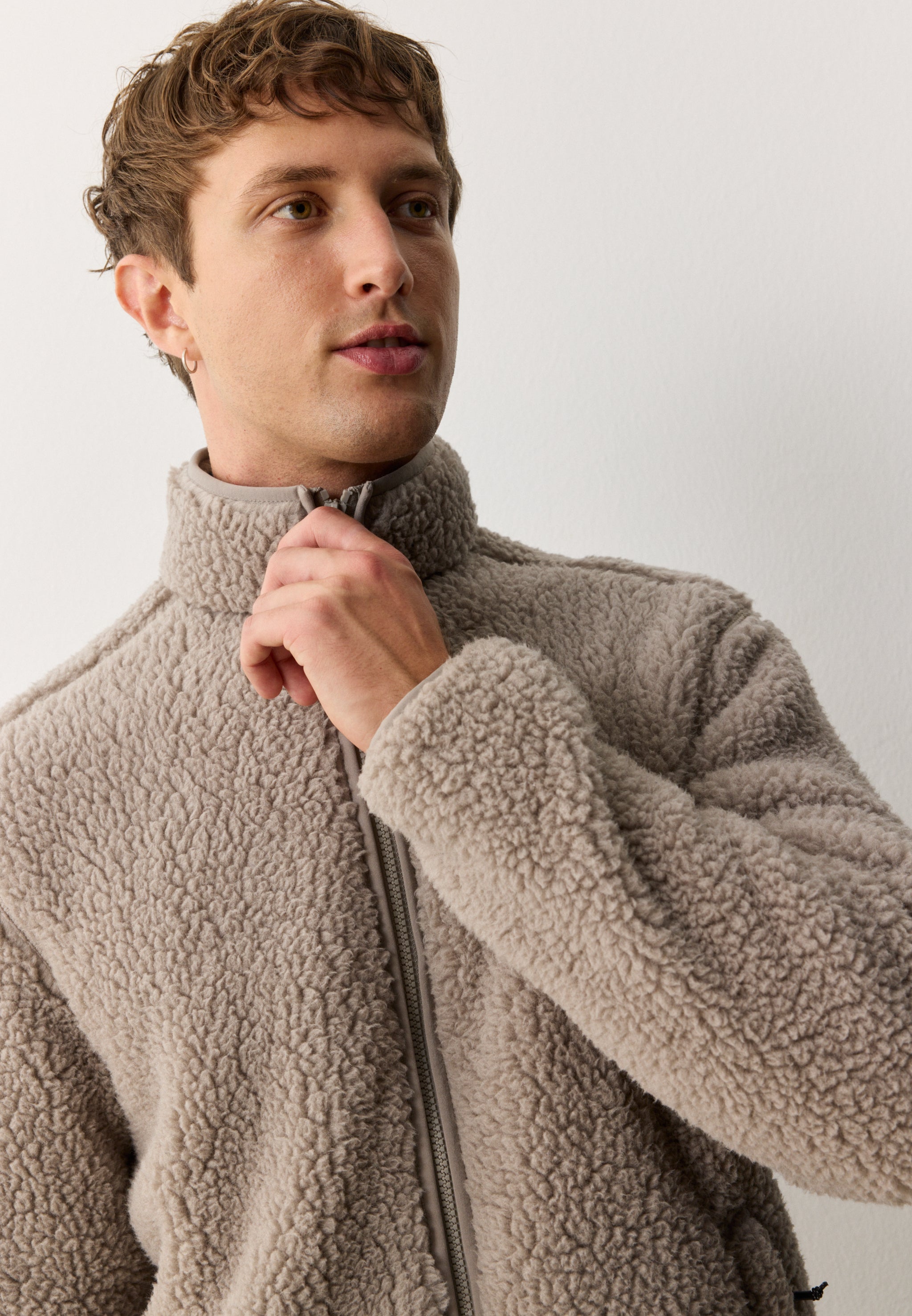 Recolution SPINDLE giacca pile marrone teddy