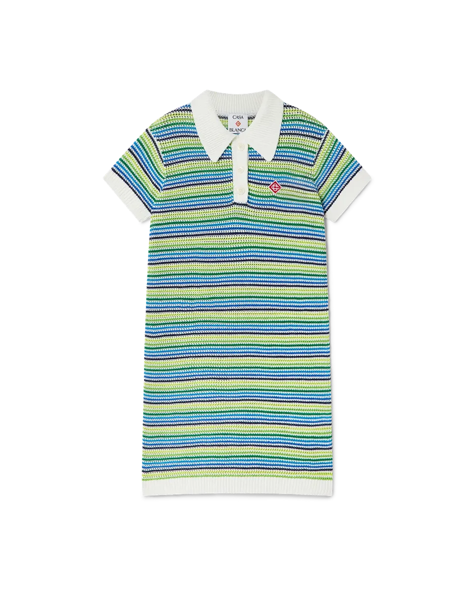 Casablanca Stripe abito bambina verde cotone