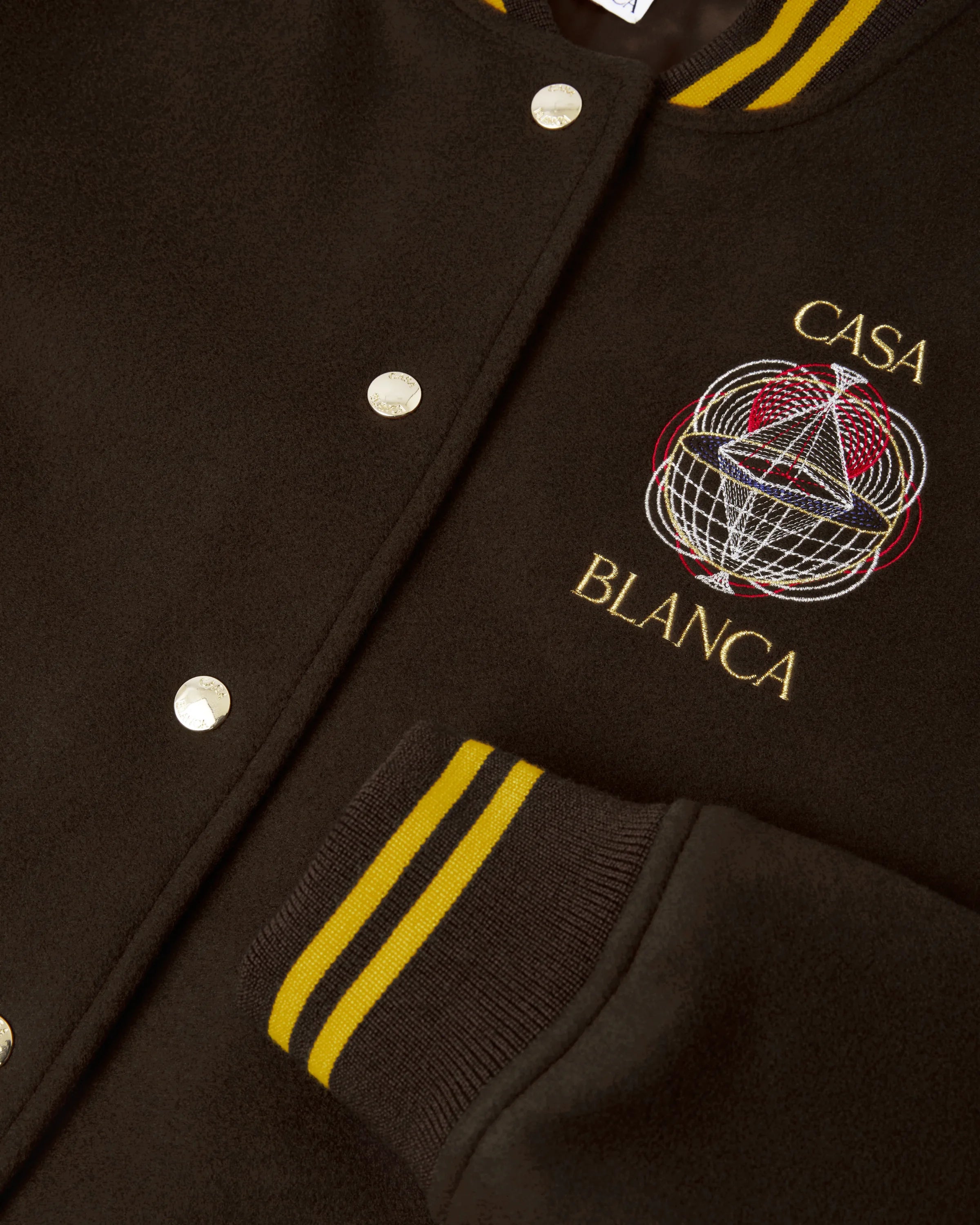 Casablanca Celestial Pyramid Giacca Varsity Marrone Lana