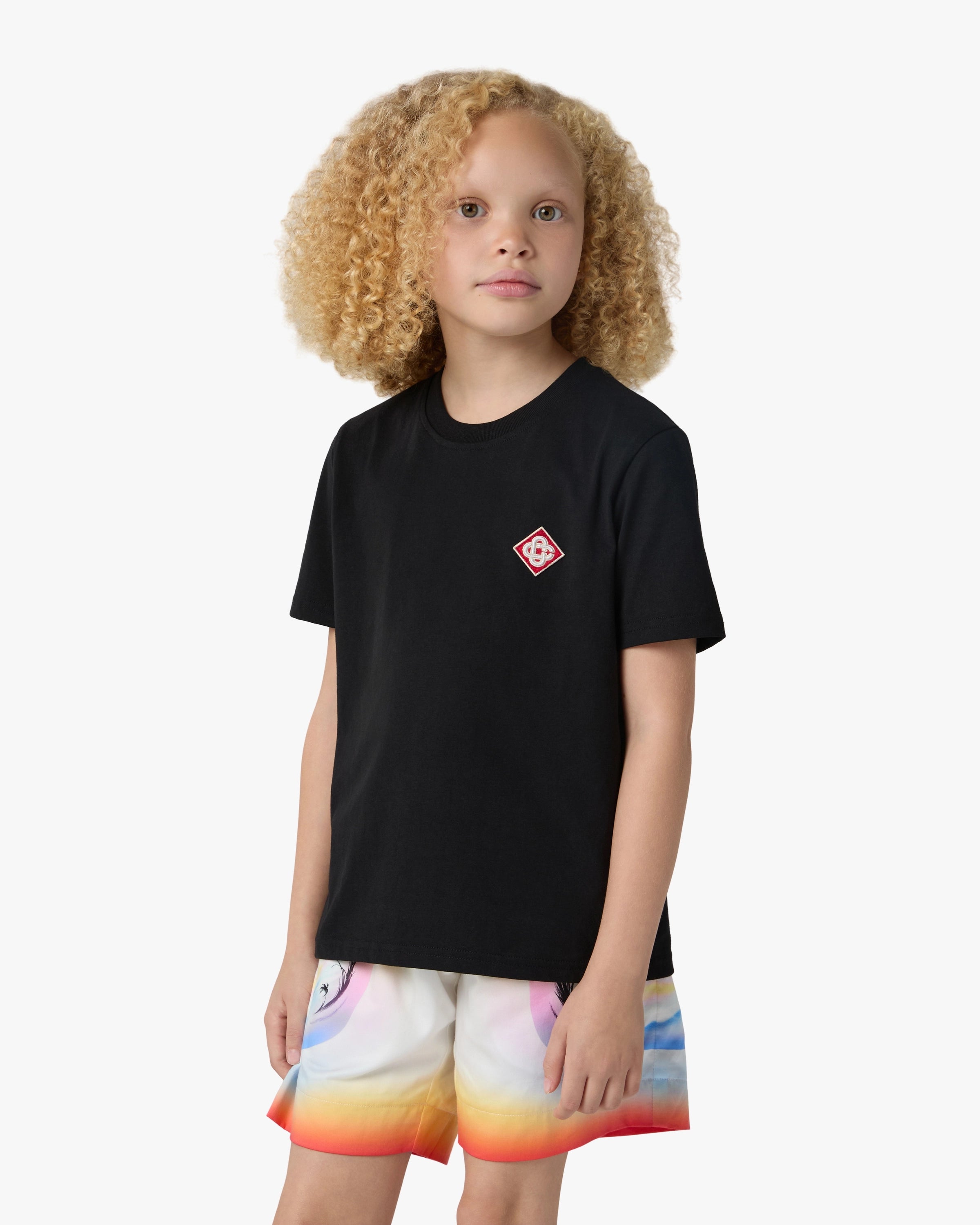 Casablanca Diamond Logo t-shirt bambino cotone nera 7-8 anni